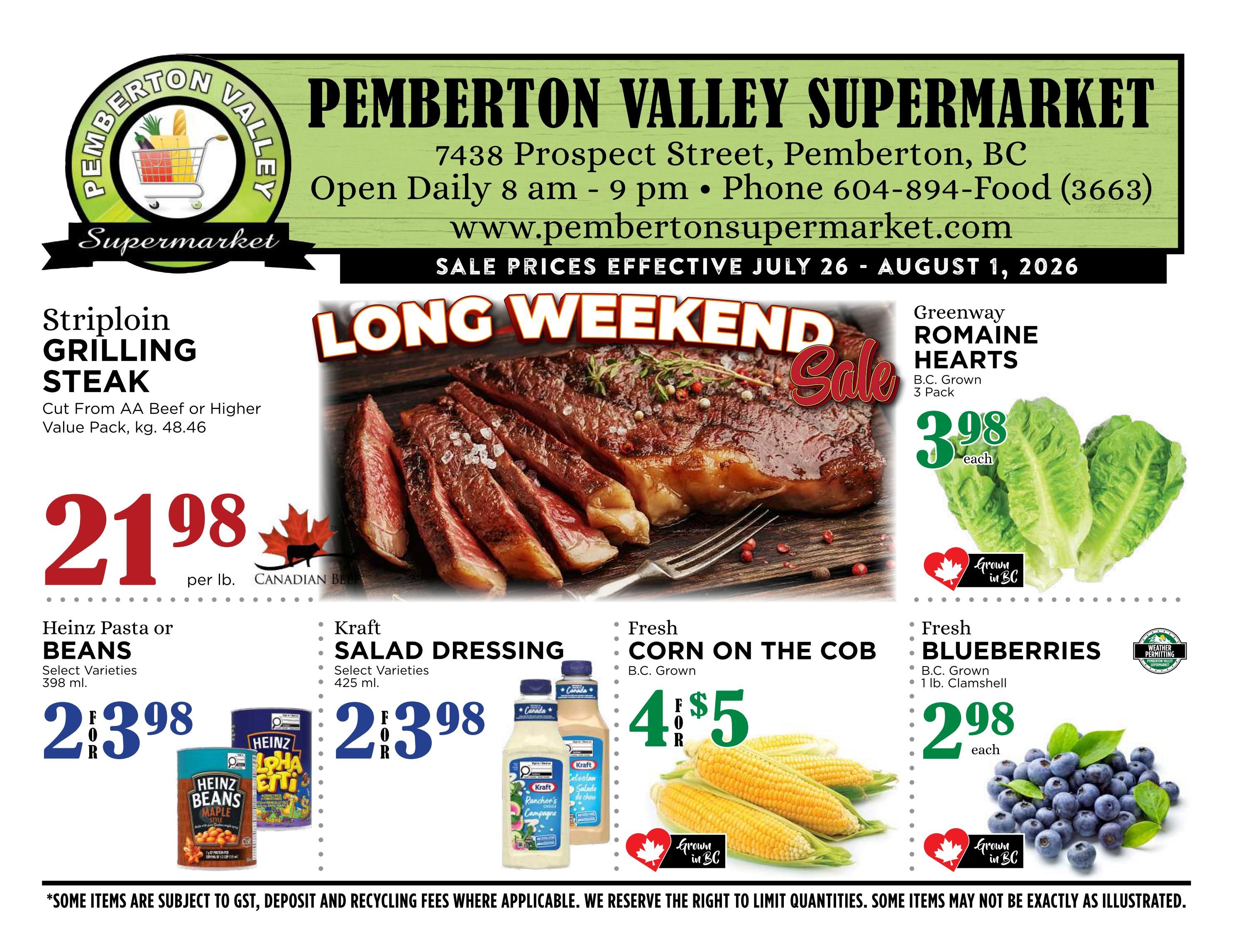 Pemberton Valley Supermarket Flyer July 26 to August 1