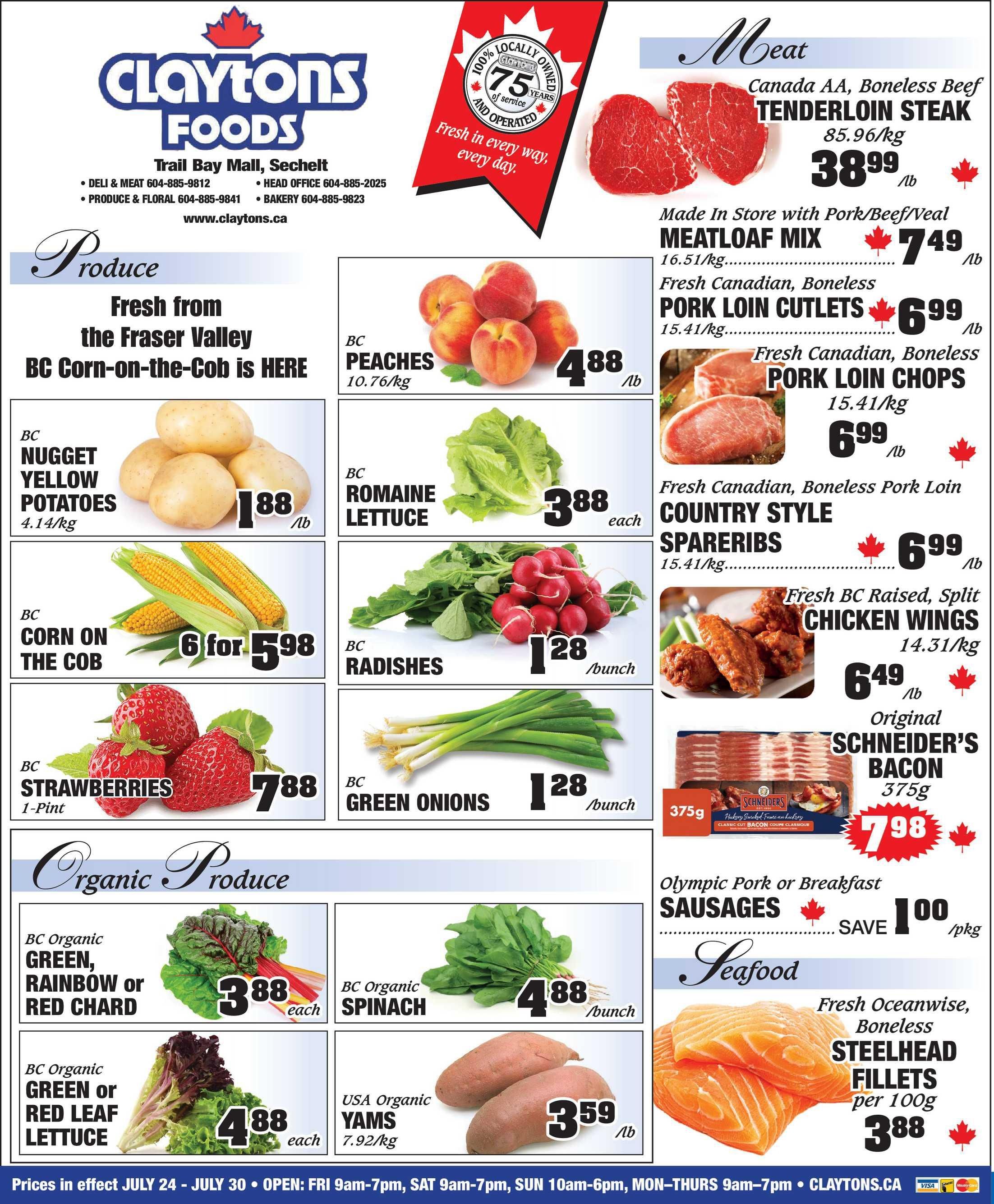 Claytons Heritage Market Flyer July 24 to 30