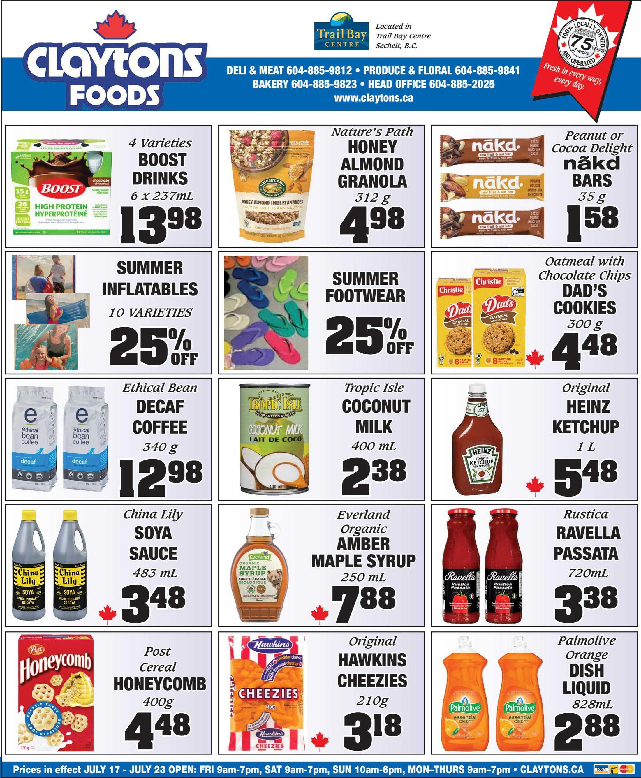 Claytons Heritage Market Flyer July 24 to 30