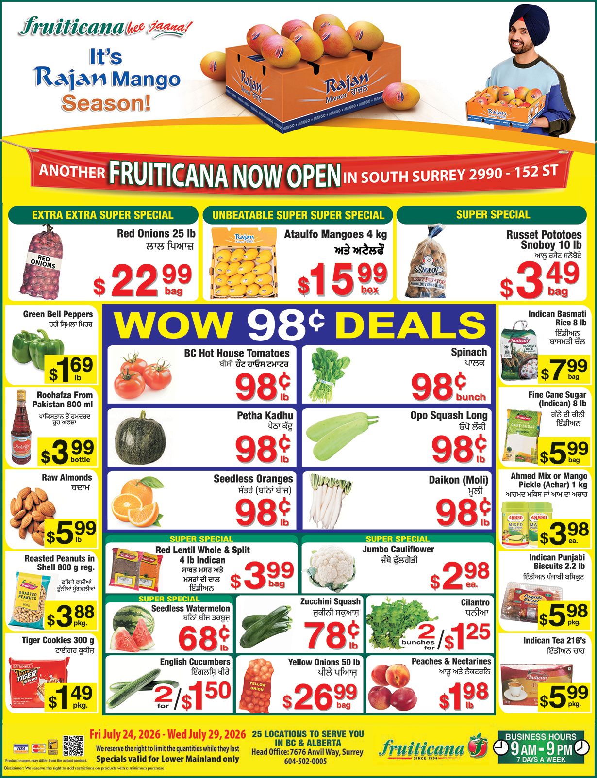 Fruiticana (Greater Vancouver) Flyer July 24 to 29