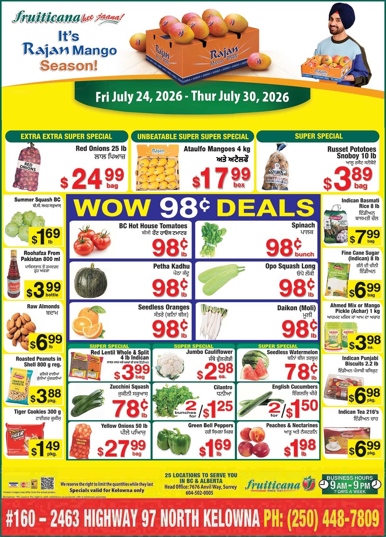 Fruiticana (Kelowna) Flyer July 24 to 30