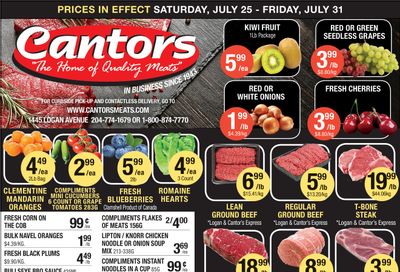 Cantor's Meats Flyer July 25 to 31
