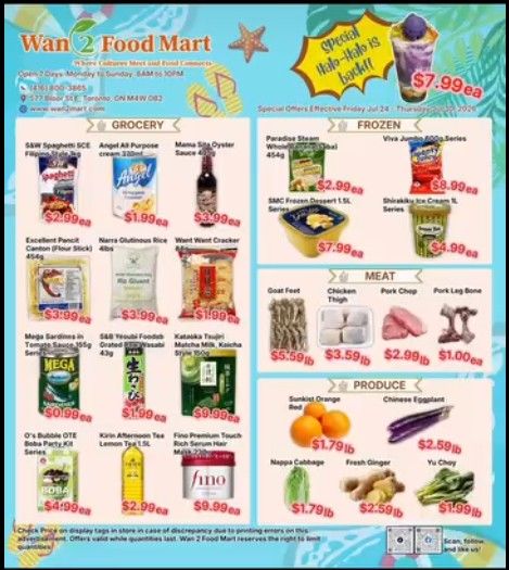 Wan 2 Food Mart Flyer July 24 to 30