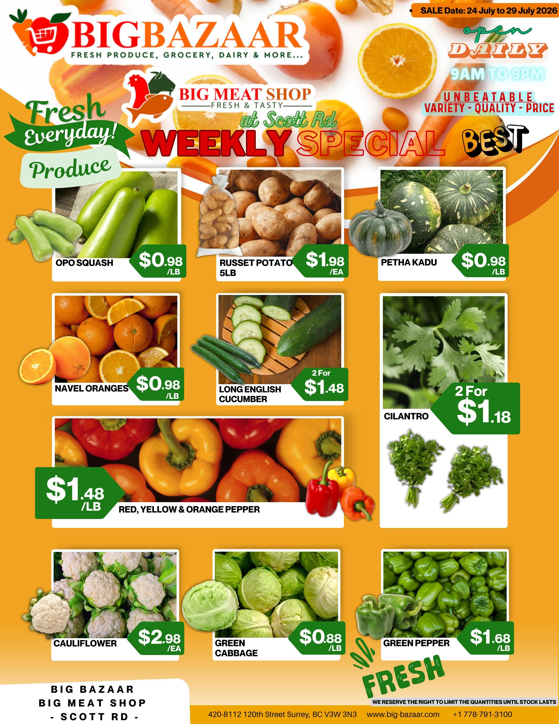 Big Bazaar Canada Flyer July 24 to 29