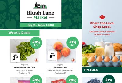 Blush Lane Organic Market Flyer July 26 to August 1