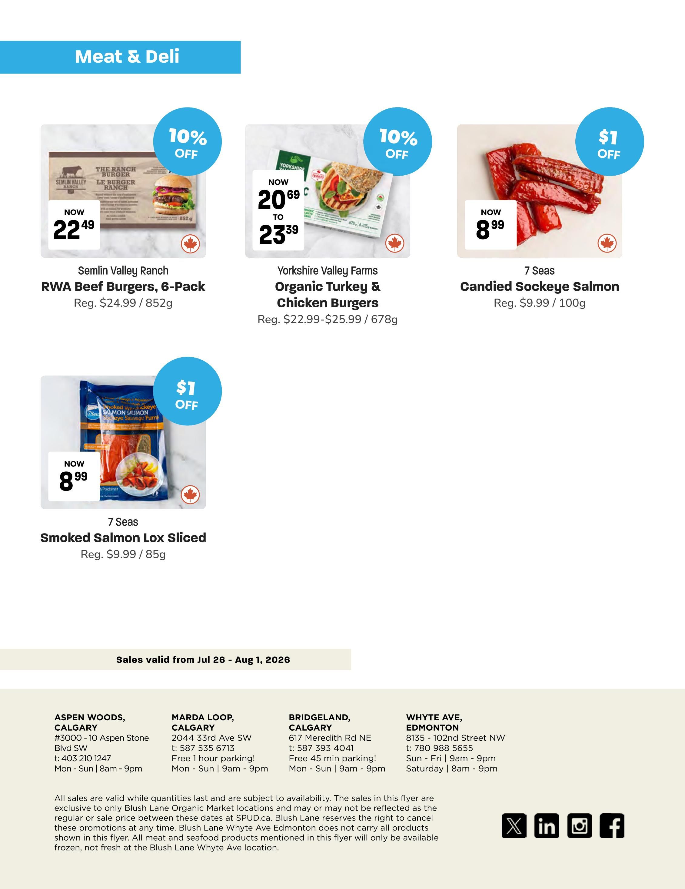 Blush Lane Organic Market Flyer July 26 to August 1