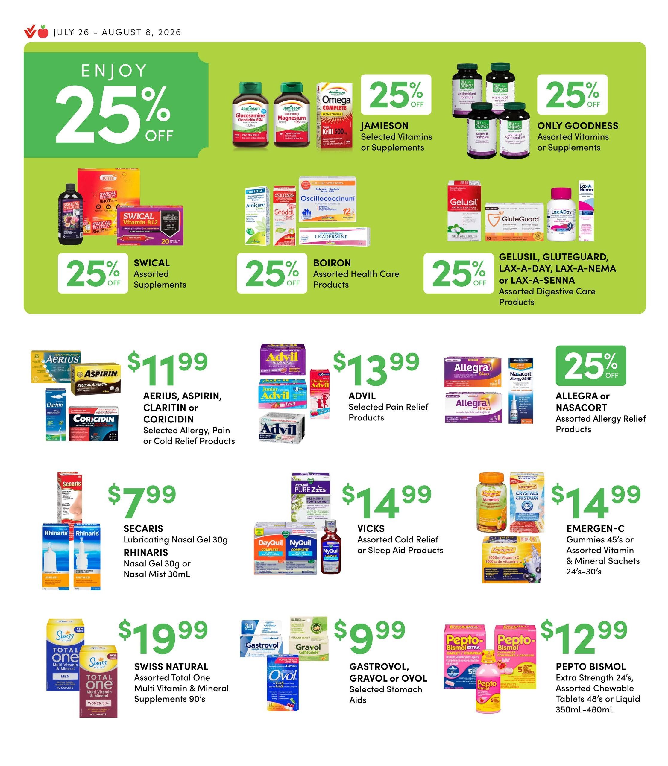 Apple Drugs Flyer July 26 to August 8