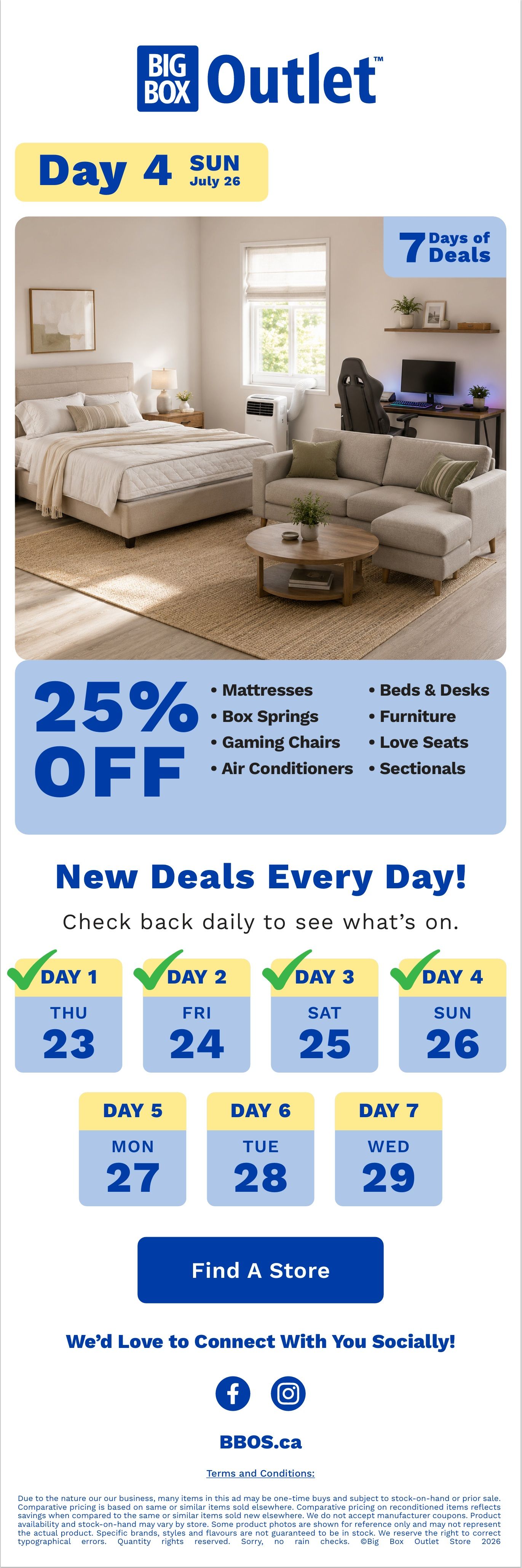 Big Box Outlet Store One-Day Deal Flyer July 26