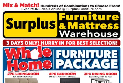 Surplus Furniture & Mattress Warehouse (St. John's, Corner Brook, Grand Falls Windsor) Flyer July 27 to August 2
