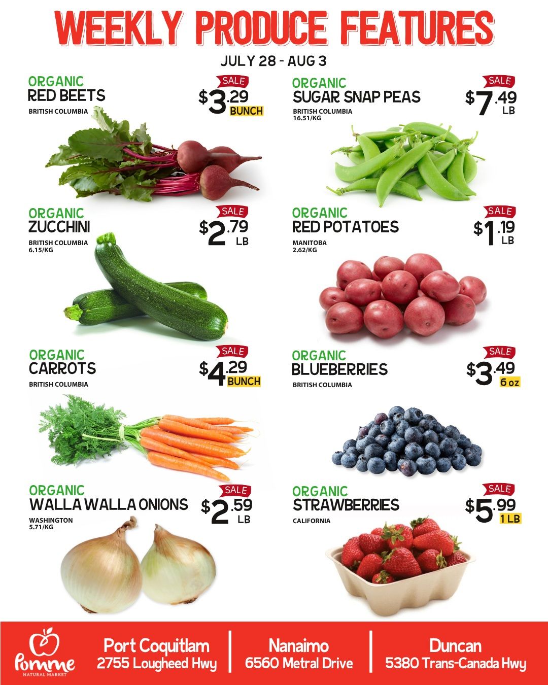 Pomme Natural Market Weekly Produce Flyer July 28 to August 3