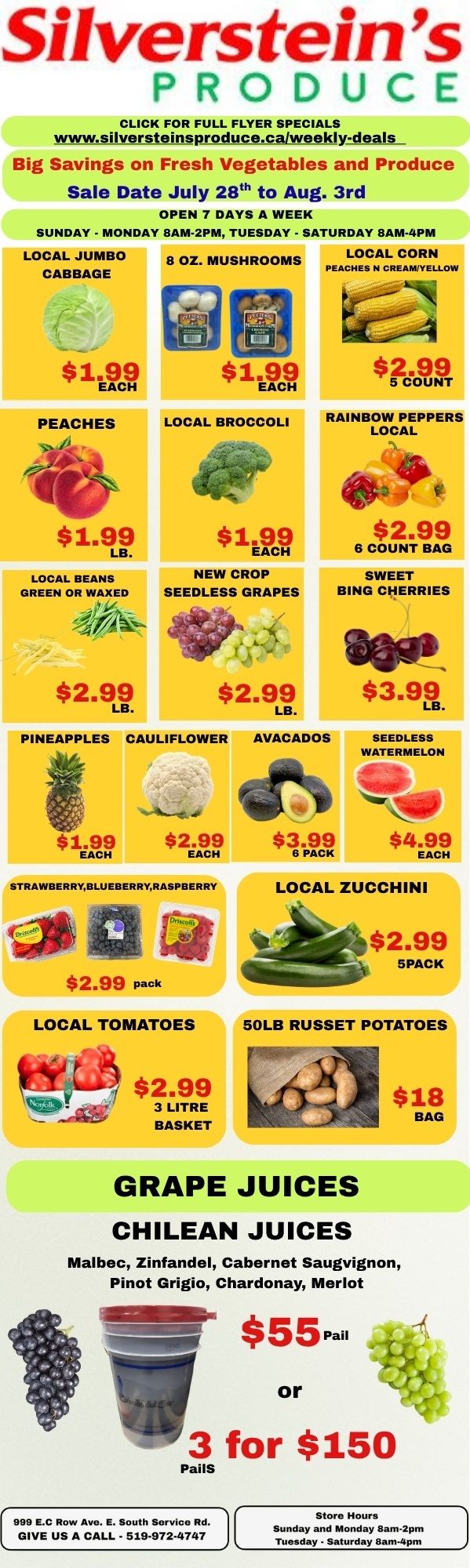 Silverstein's Produce Flyer July 28 to August 3