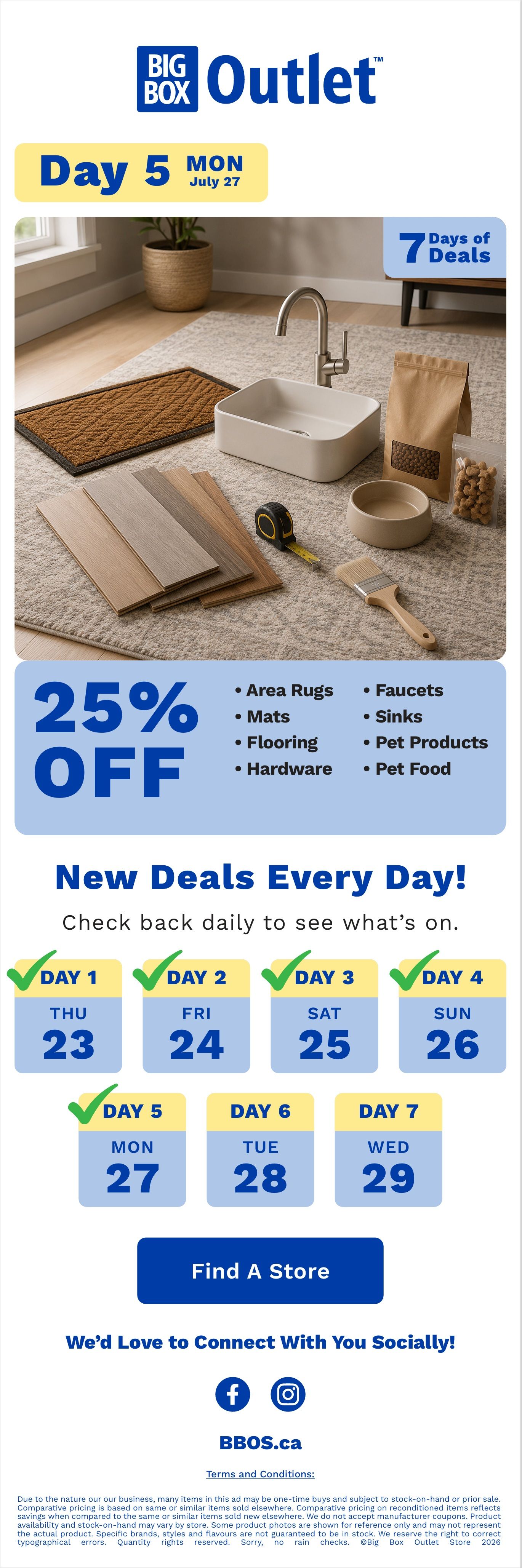 Big Box Outlet Store One-Day Deal Flyer July 27