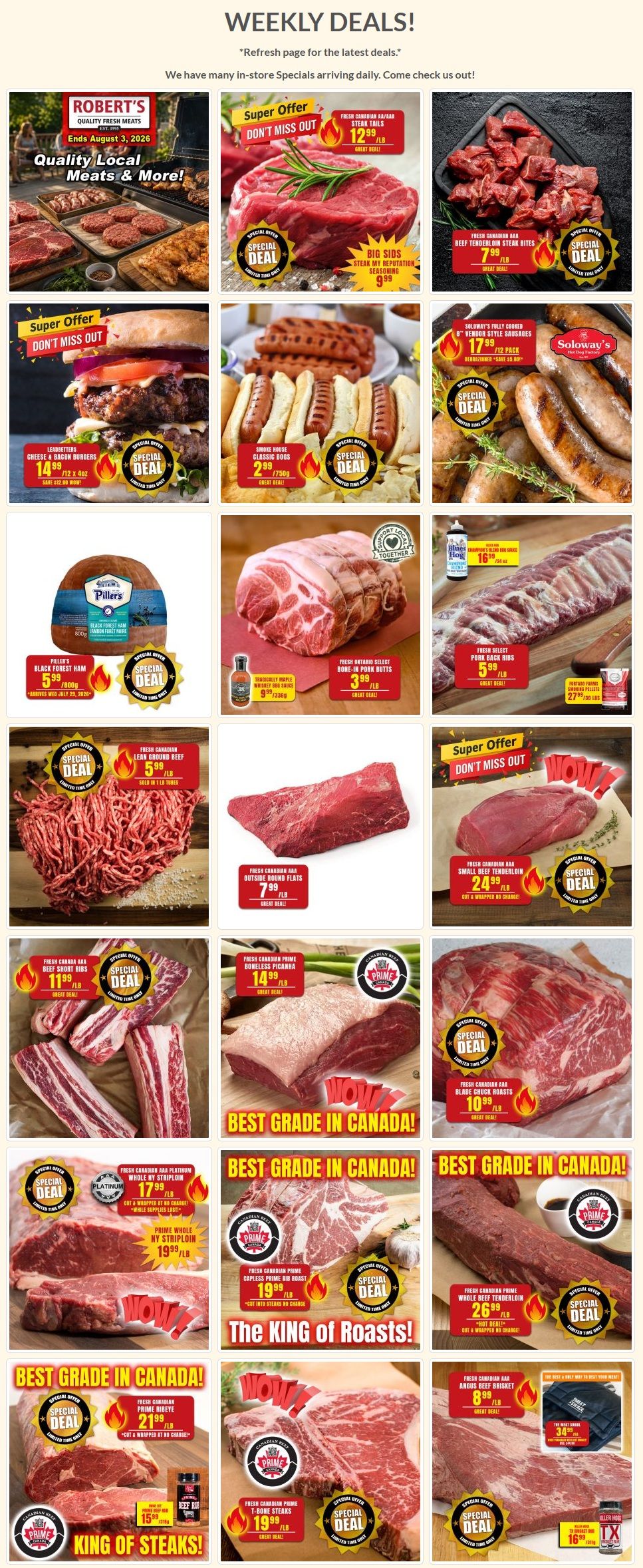 Robert's Quality Fresh Meats Flyer July 27 to August 3