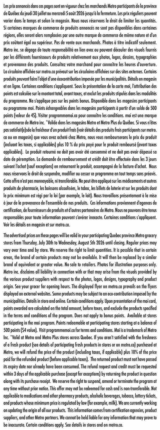 Metro (QC) Flyer July 30 to August 5