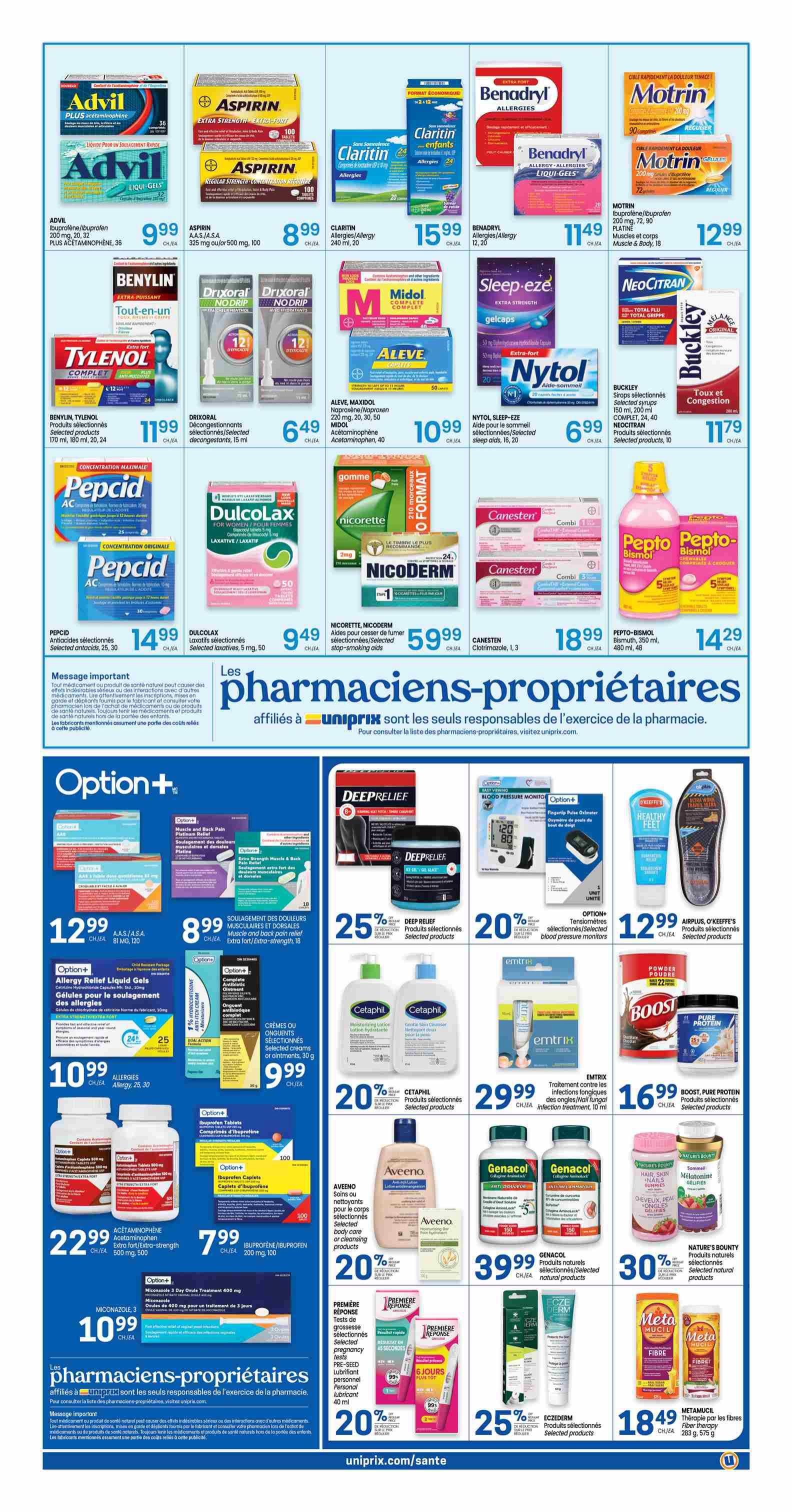 Uniprix Flyer July 30 to August 5