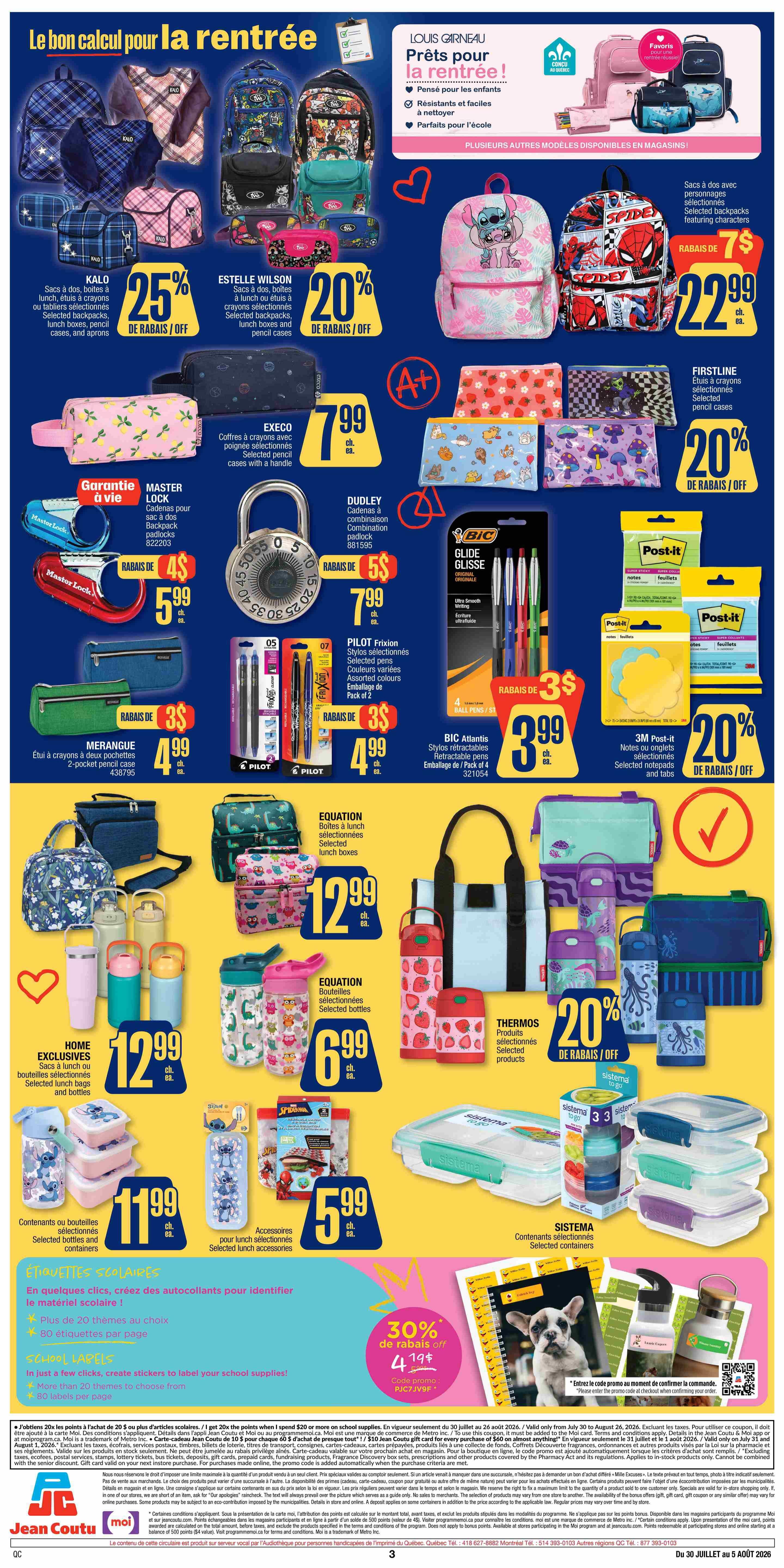 Jean Coutu Flyer July 30 to August 5