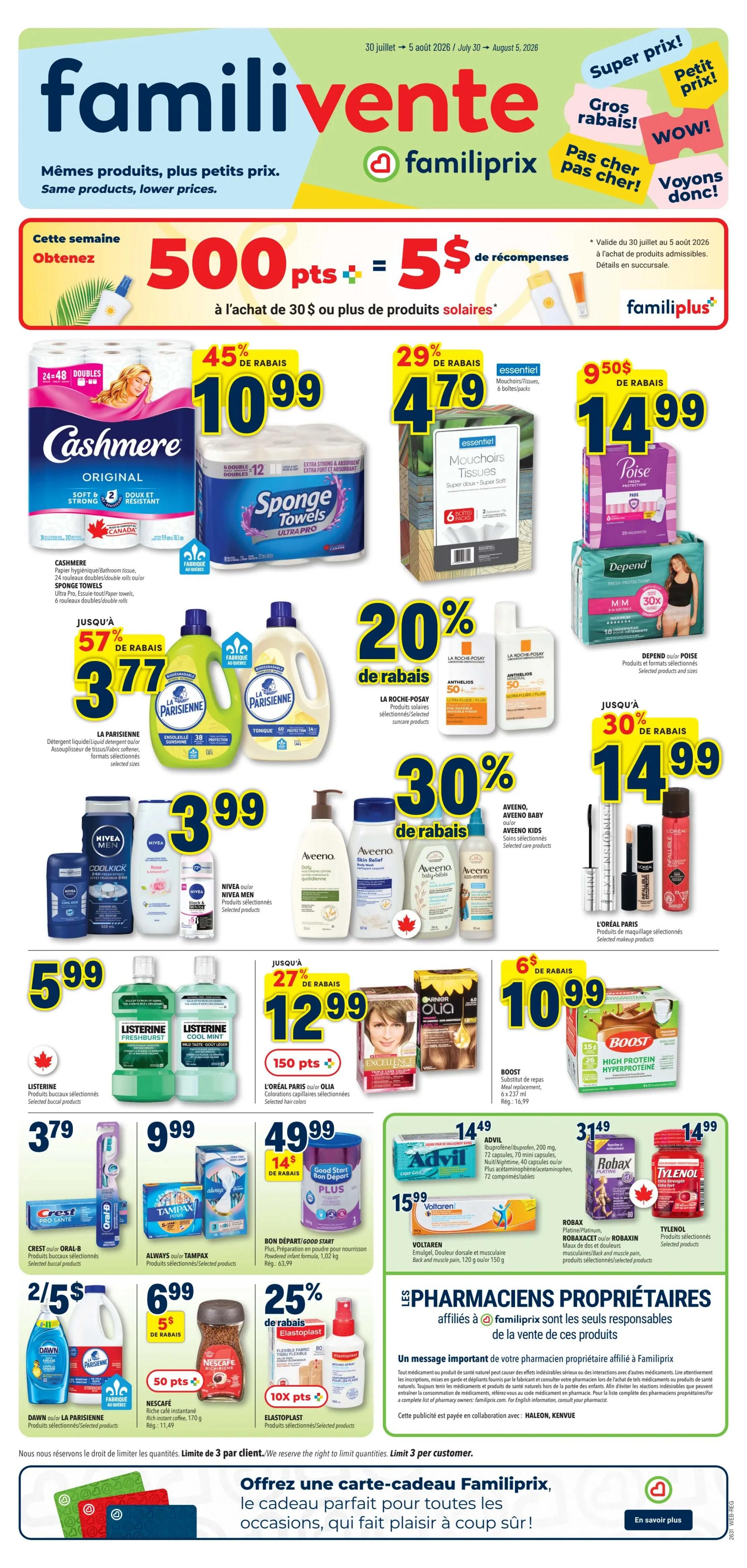 Familiprix Flyer July 30 to August 5