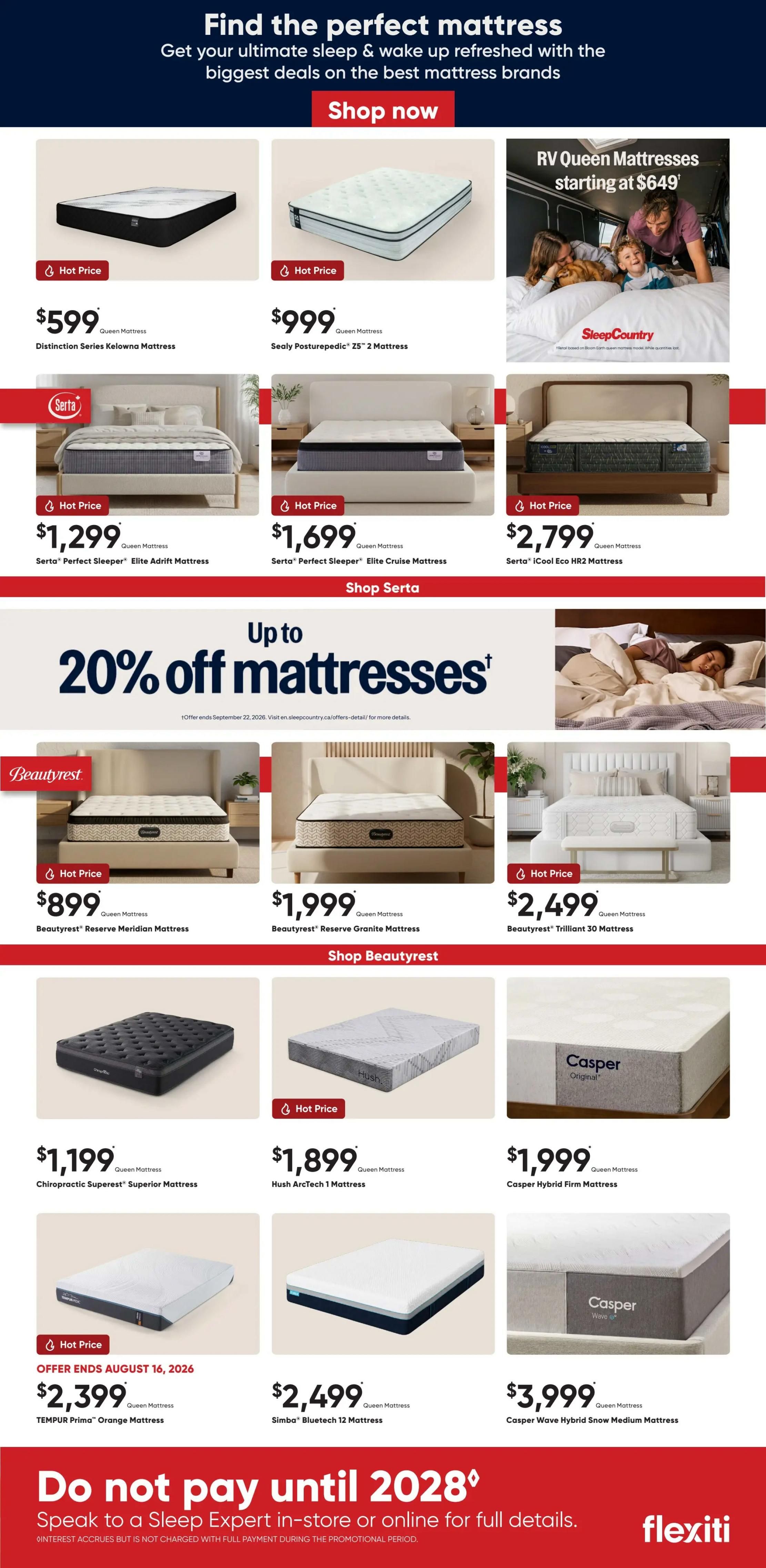 Sleep Country Flyer July 29 to August 4