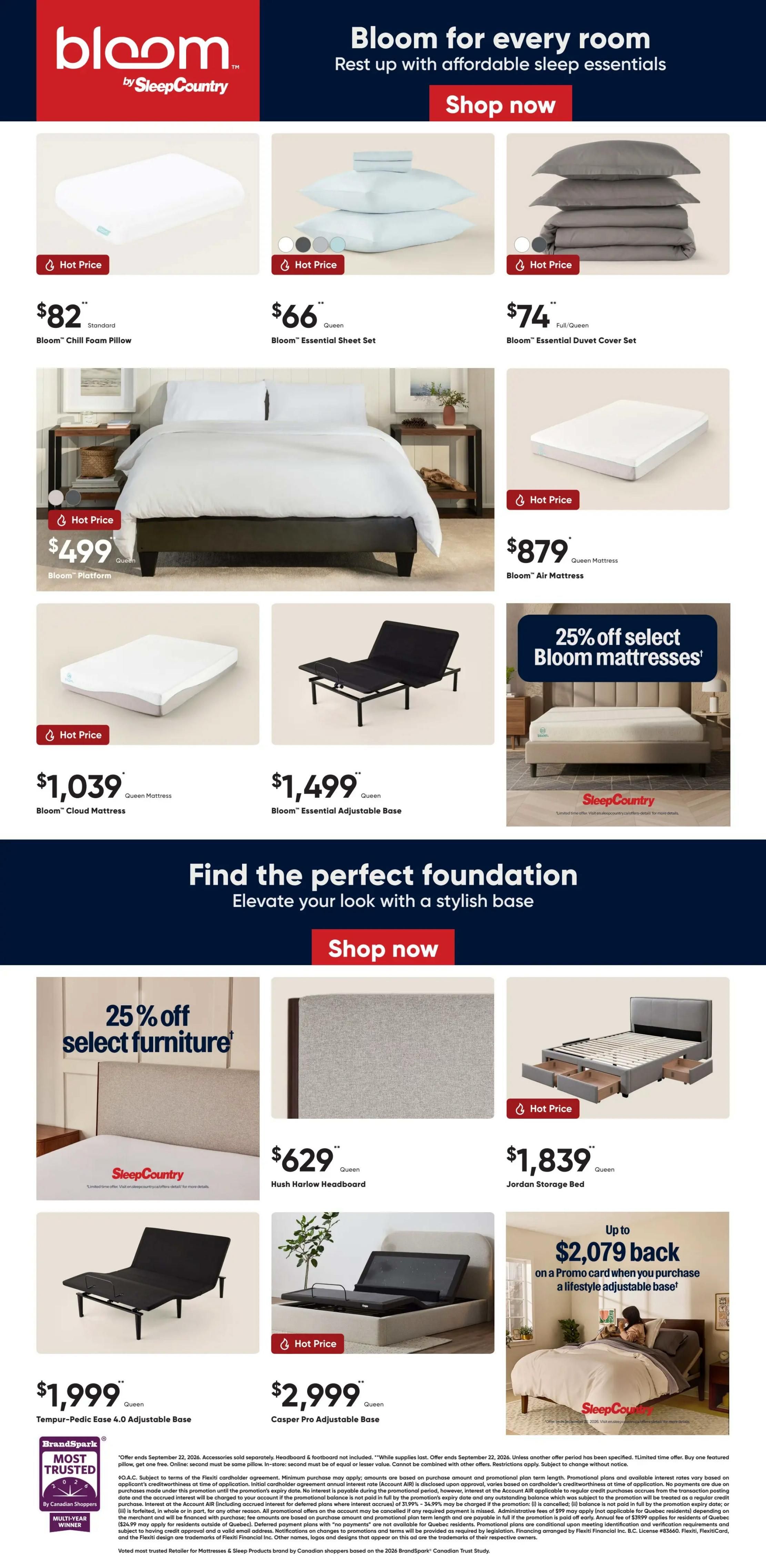 Sleep Country Flyer July 29 to August 4