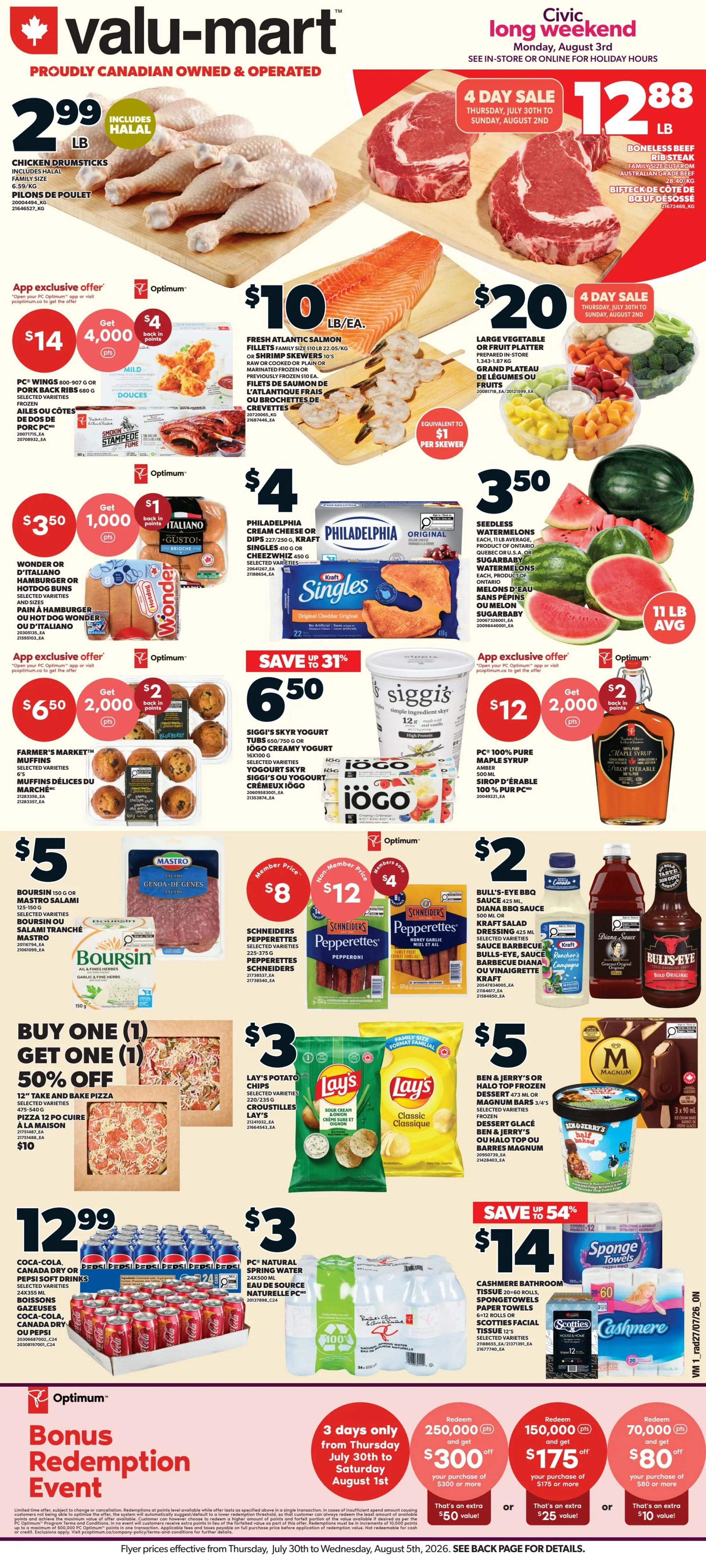 Valu-mart Flyer July 30 to August 5