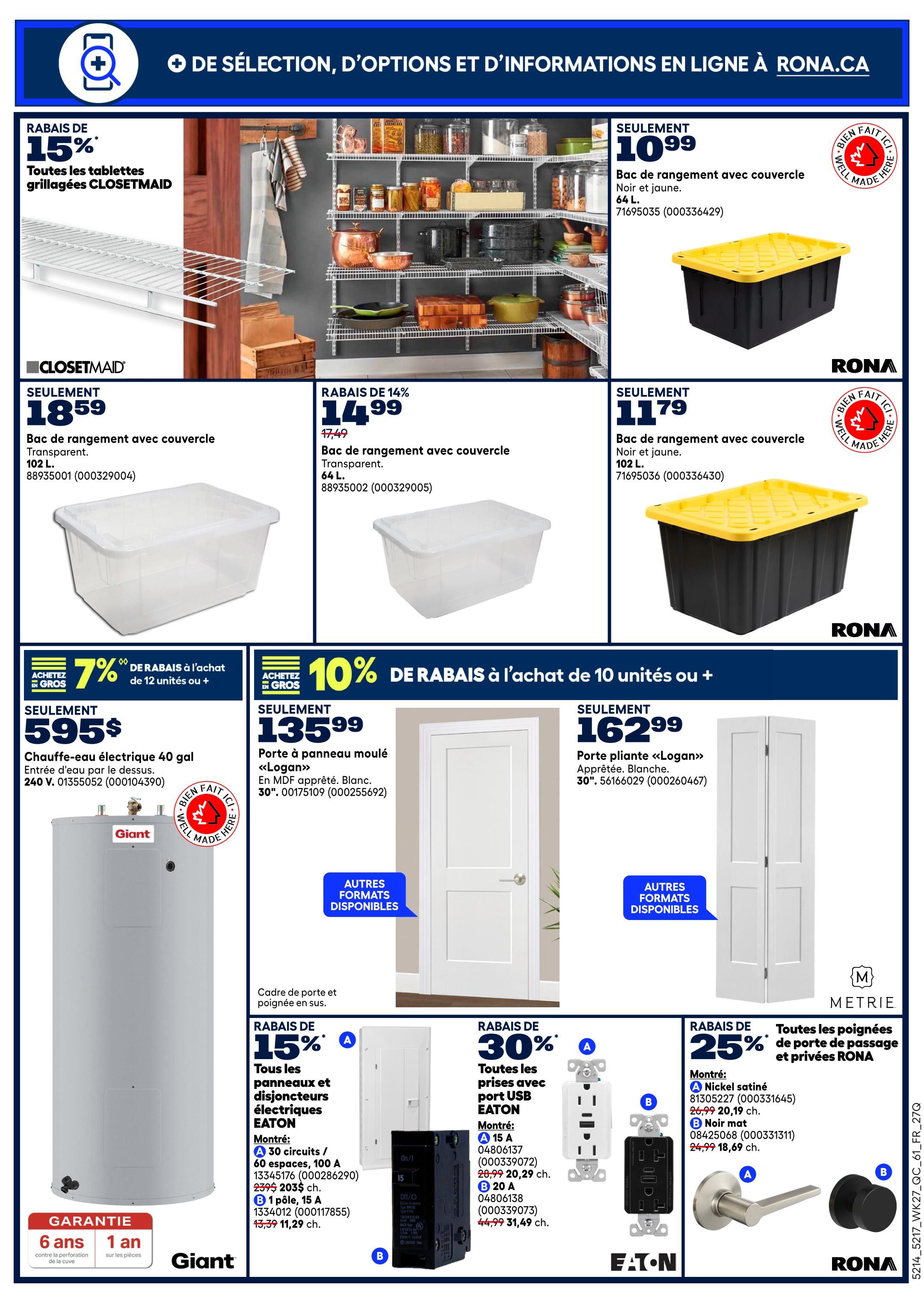Rona & Rona+ (QC) Flyer July 30 to August 5