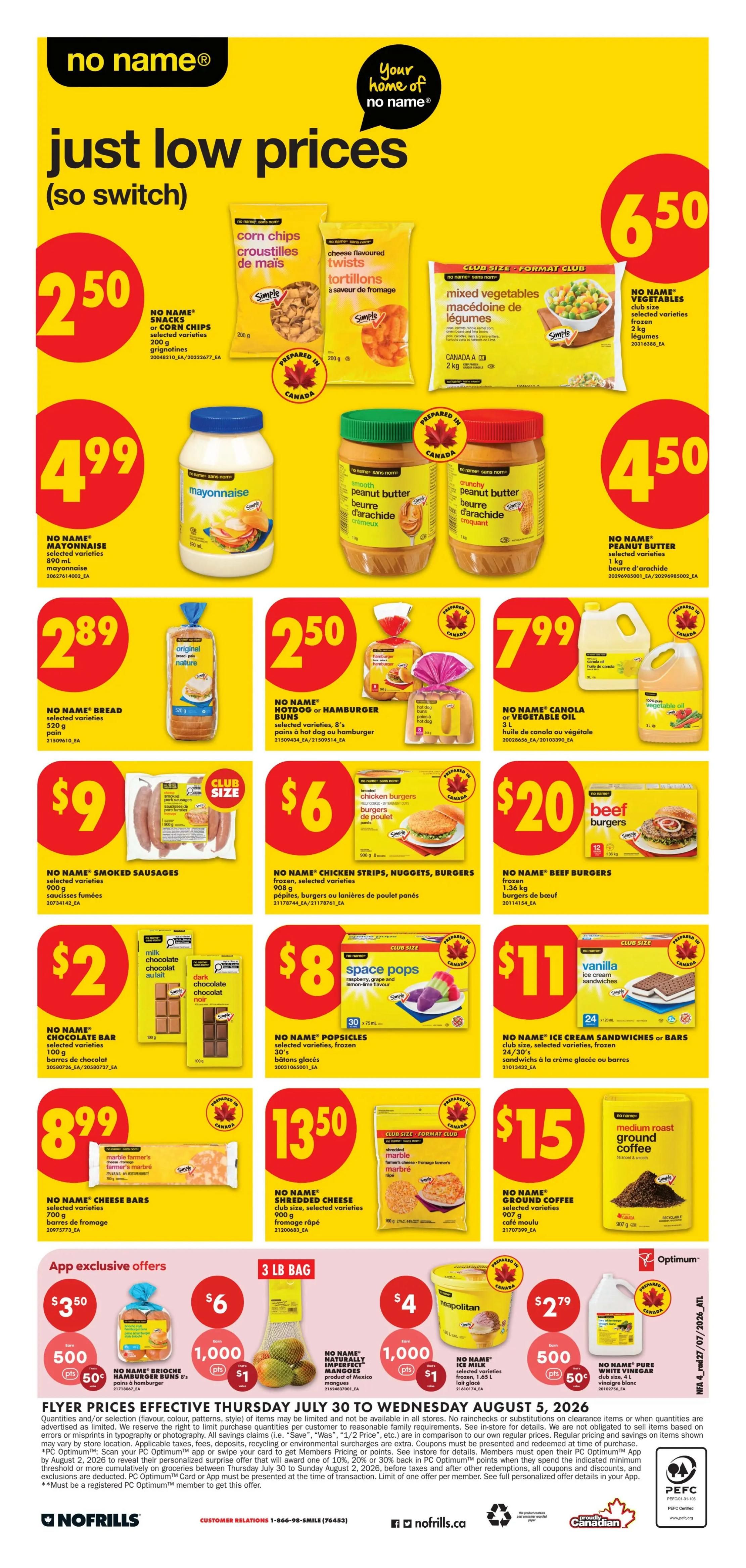 No Frills (Atlantic) Flyer July 30 to August 5