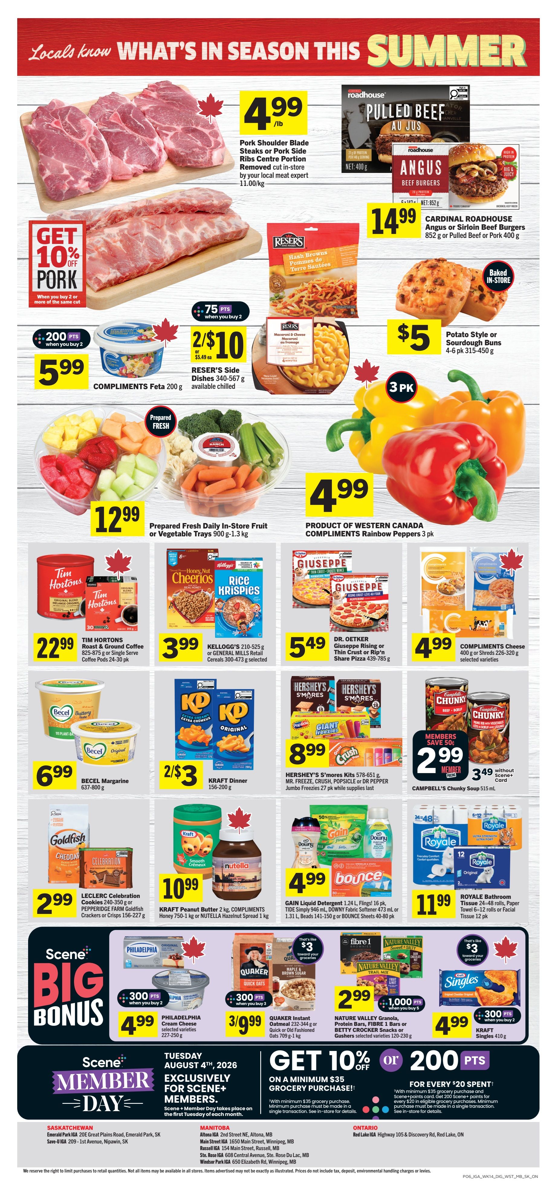 IGA (SK, MB, ON) Flyer July 30 to August 5