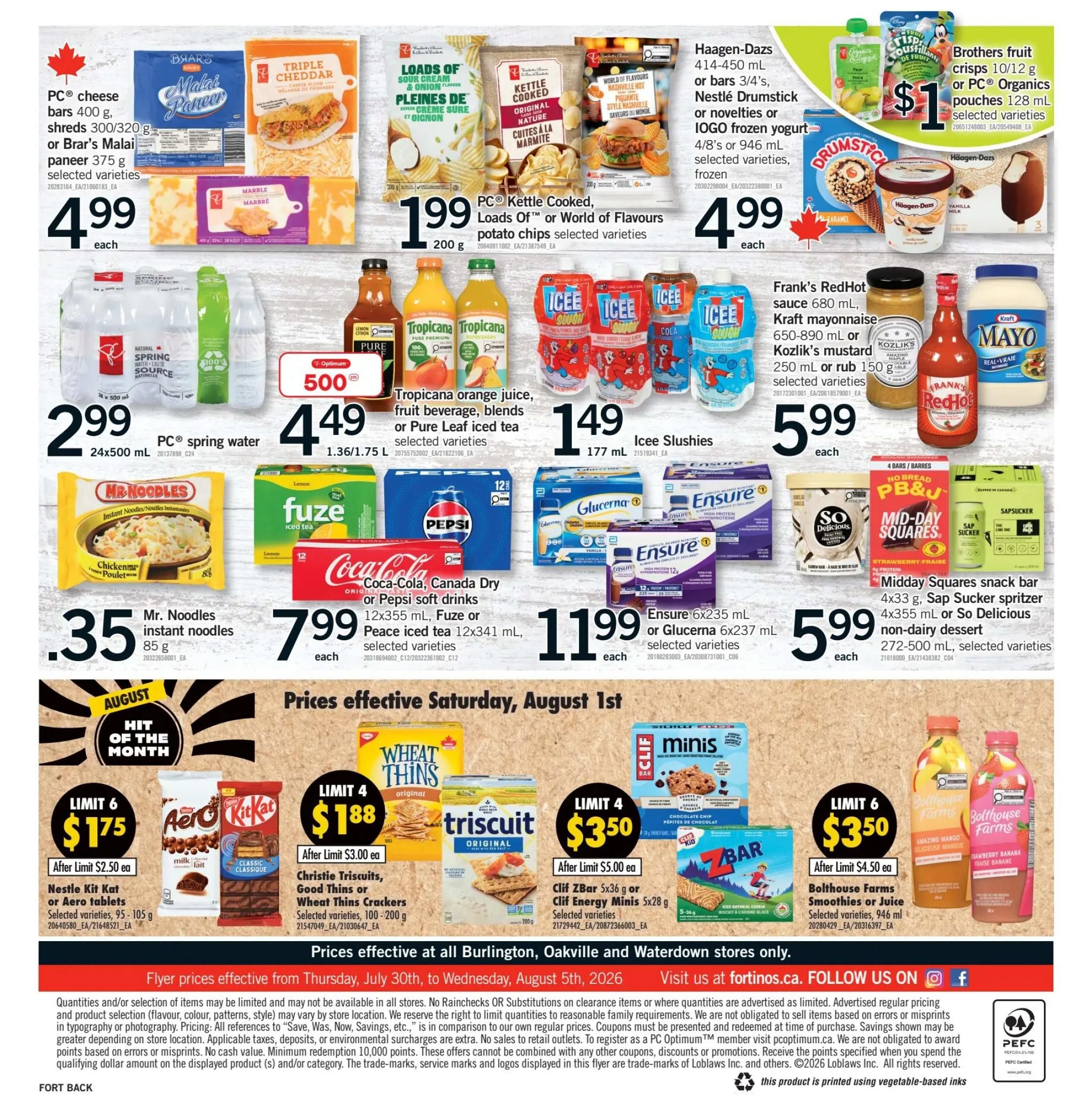 Fortinos Flyer July 30 to August 5