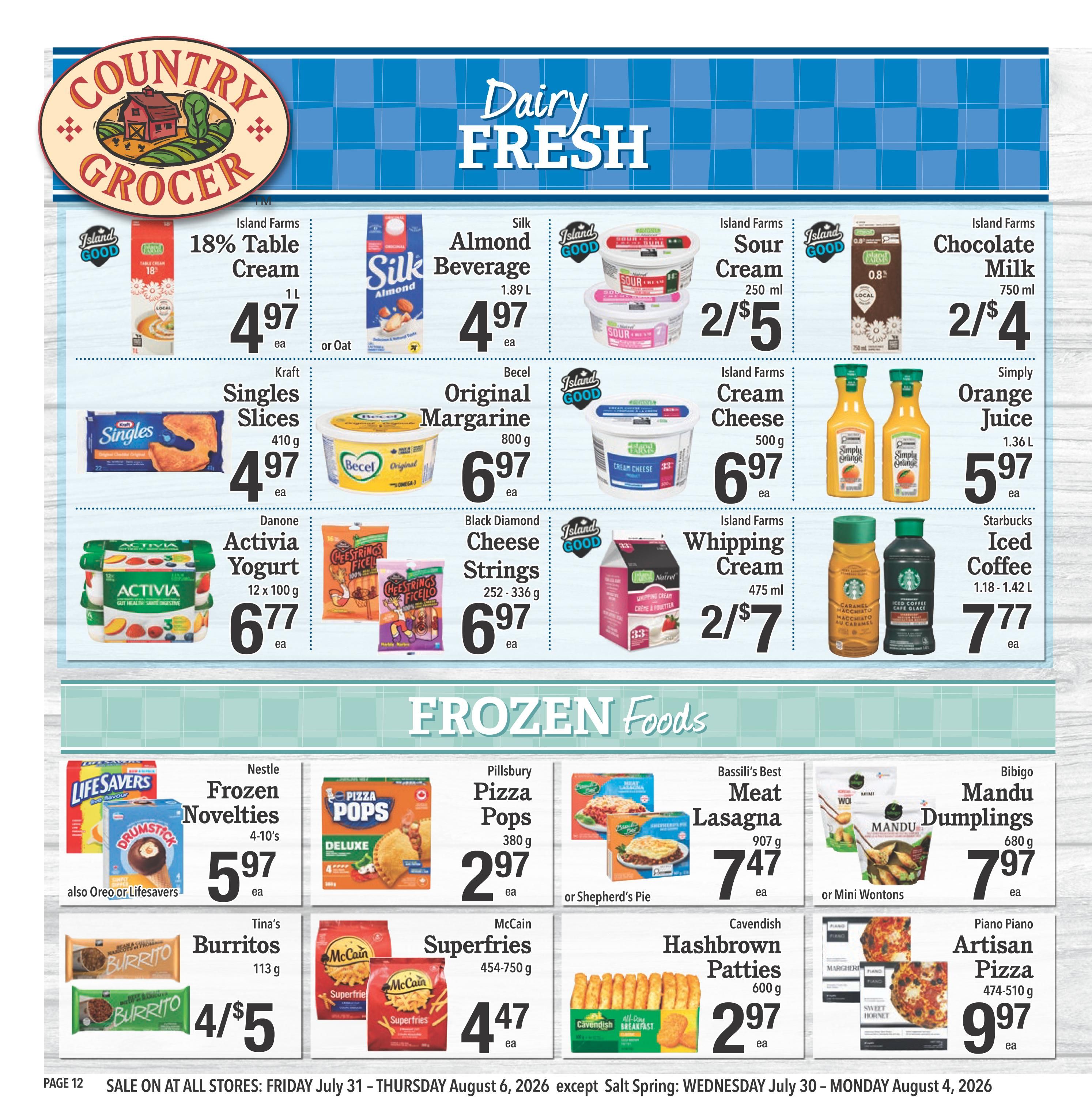 Country Grocer Flyer July 31 to August 6