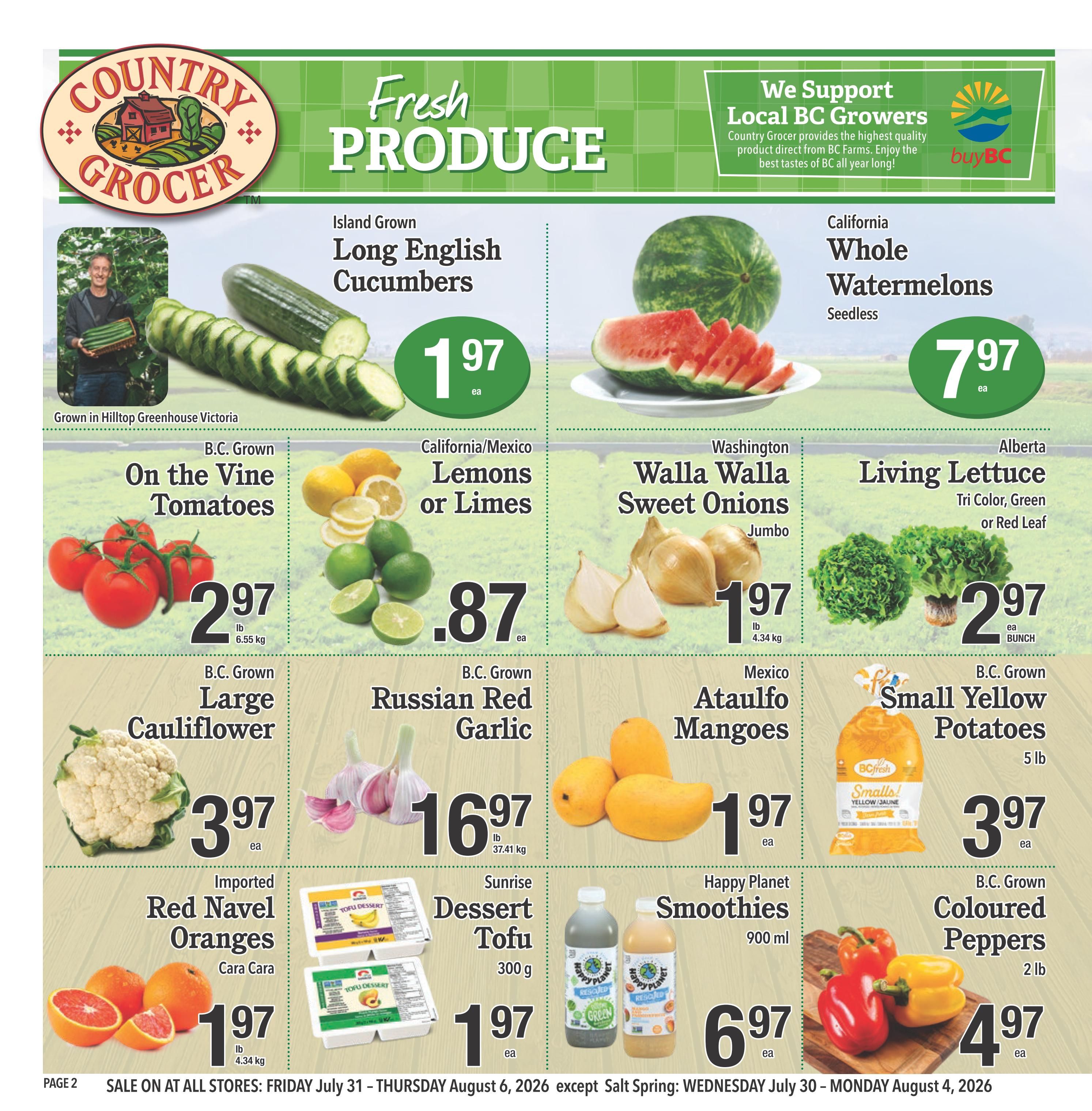 Country Grocer Flyer July 31 to August 6