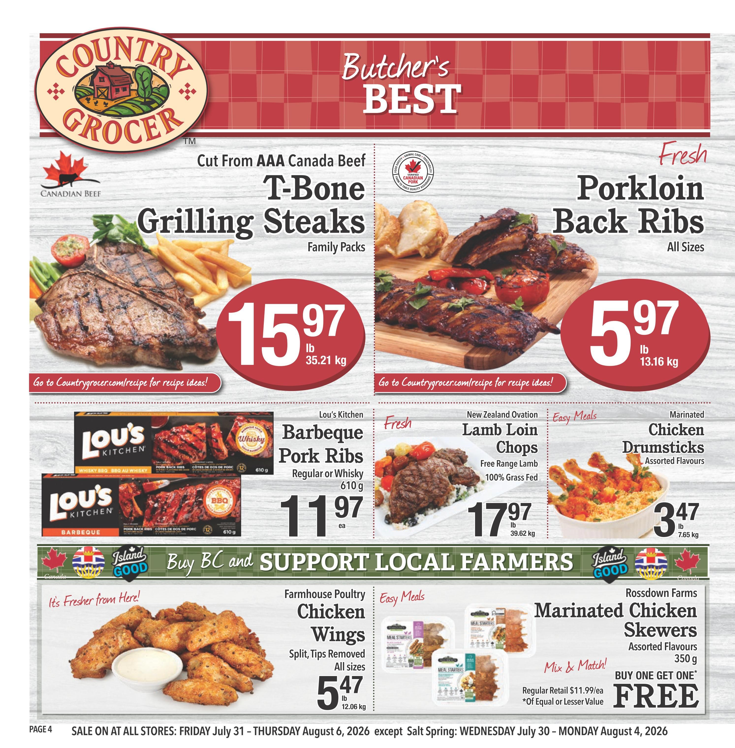 Country Grocer Flyer July 31 to August 6