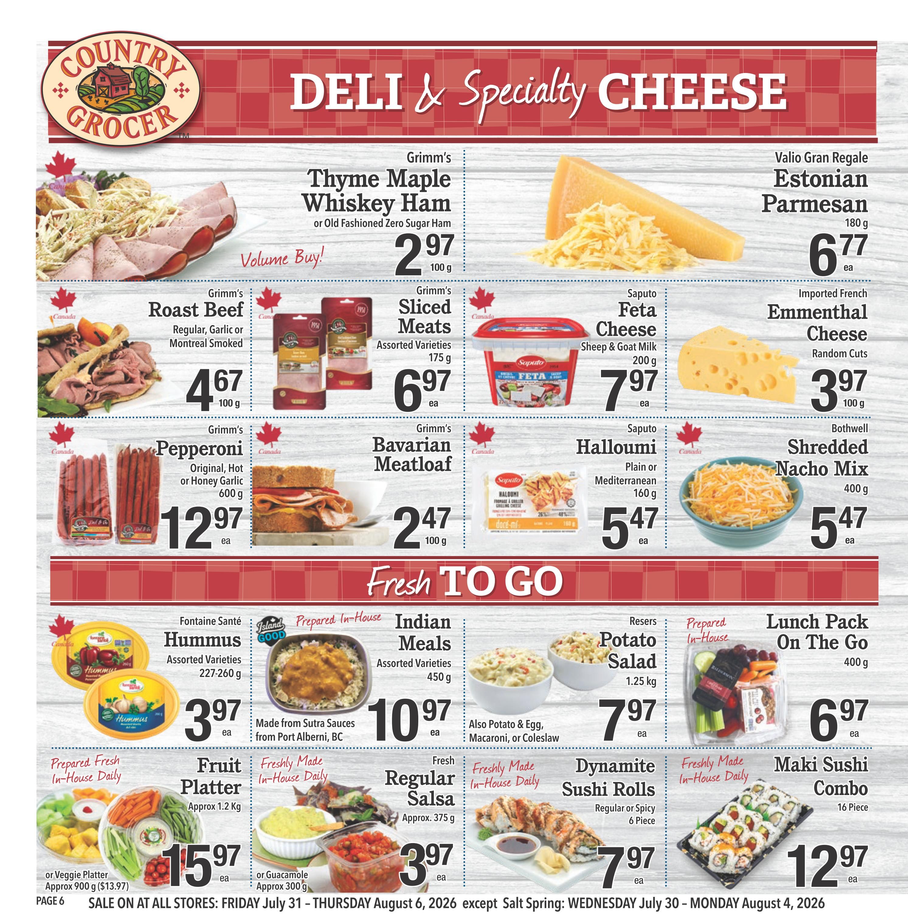 Country Grocer Flyer July 31 to August 6