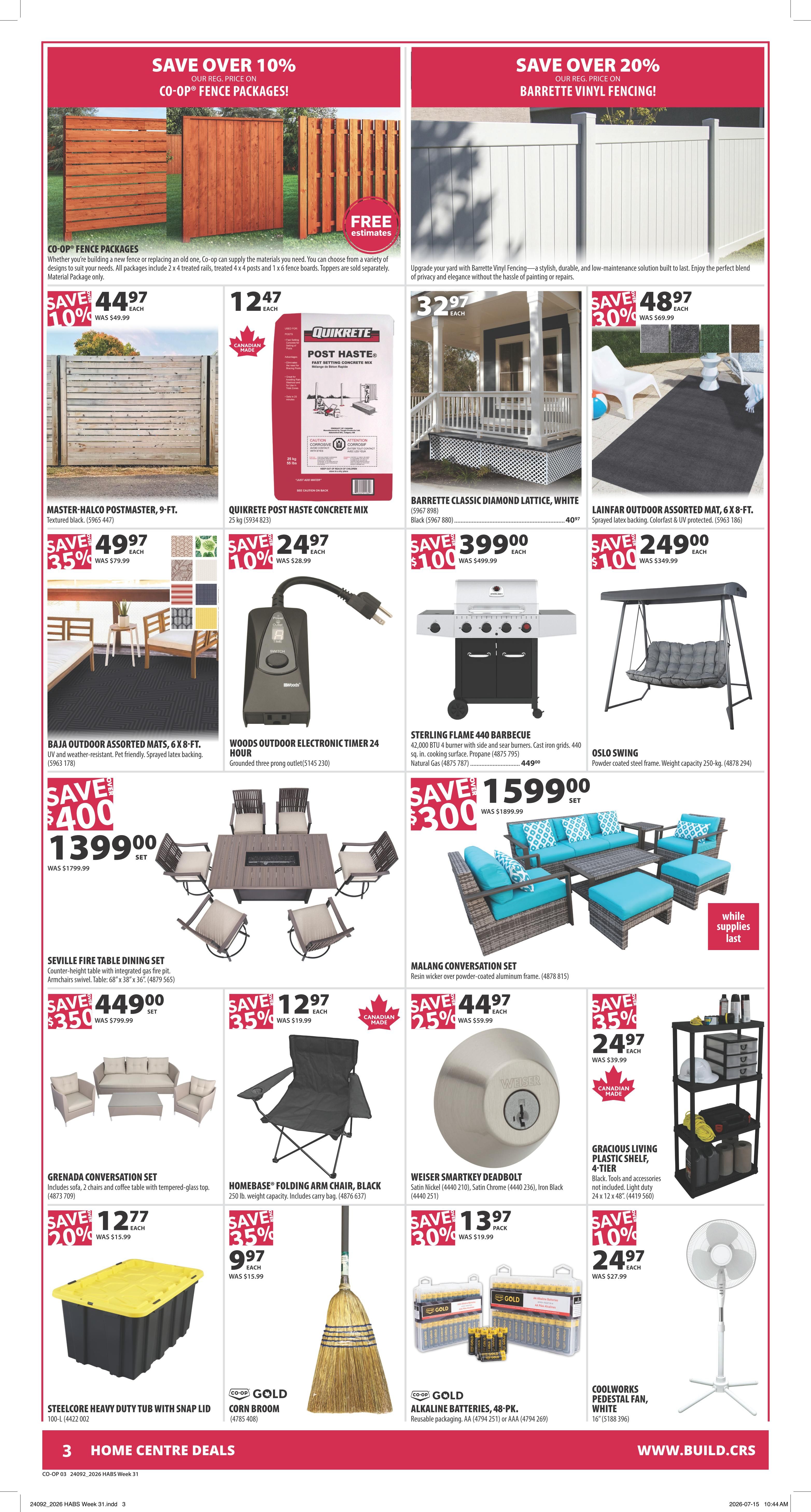 Co-op (West) Home Centre Flyer July 30 to August 5