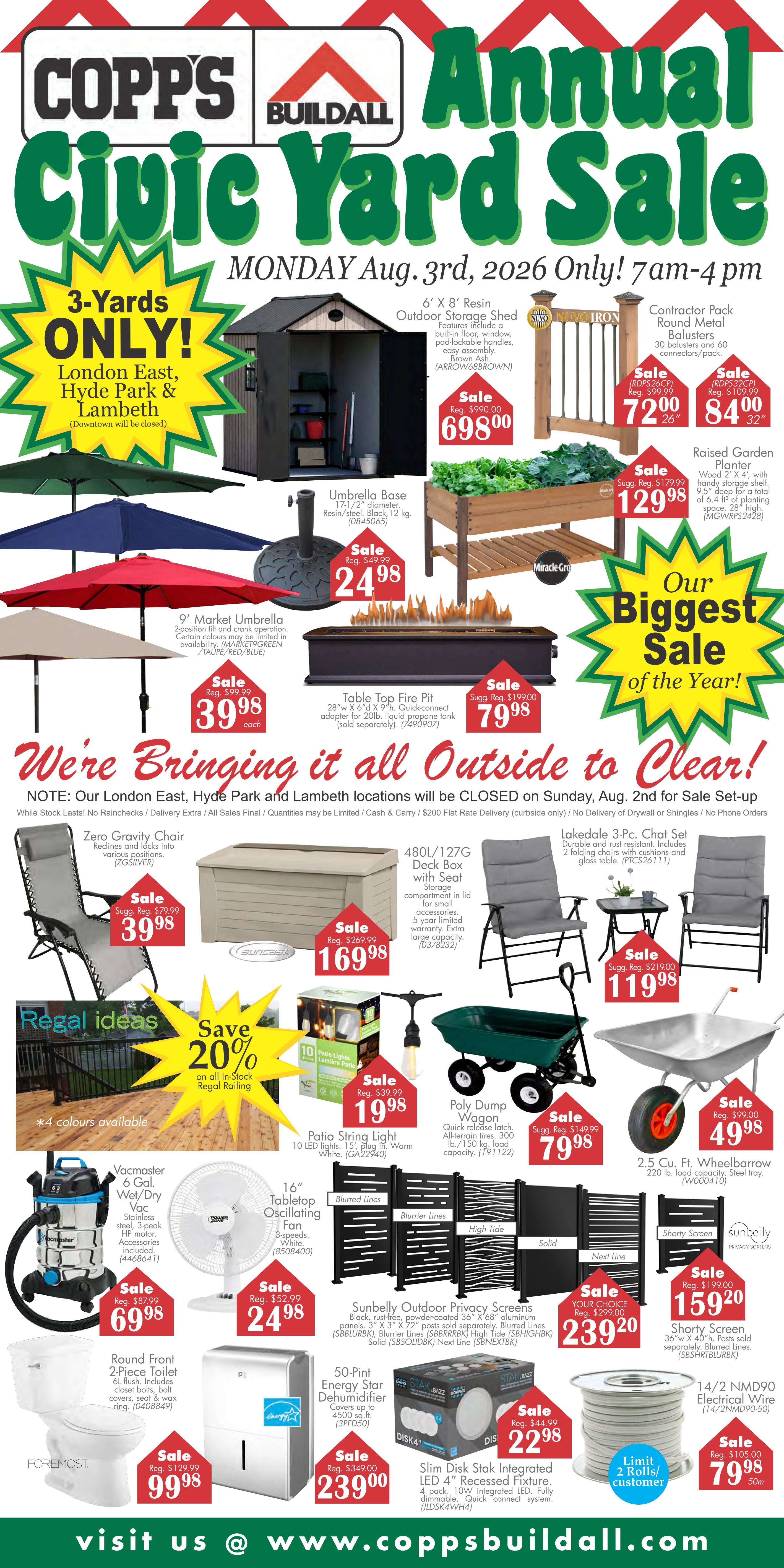 COPP’s Buildall Annual Yard Sale Flyer August 3