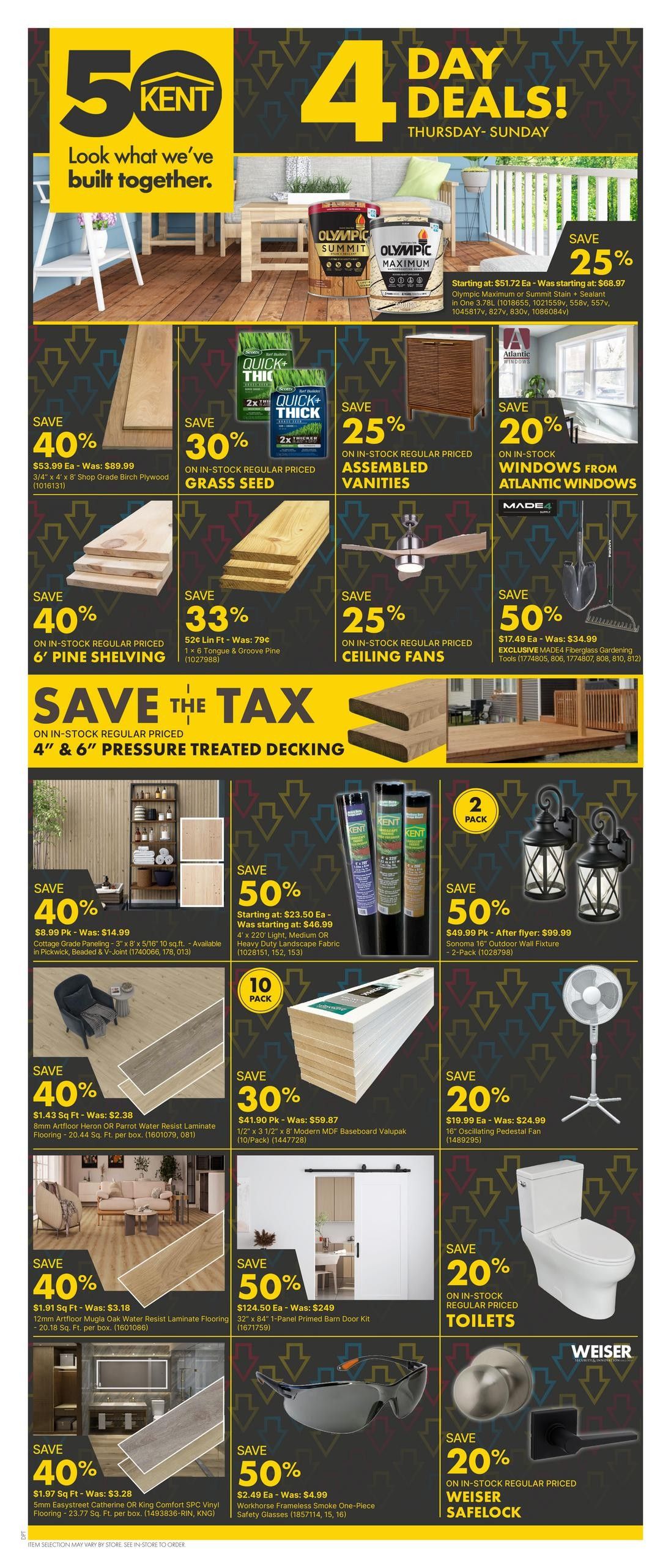 Kent Building Supplies Flyer July 30 to August 5