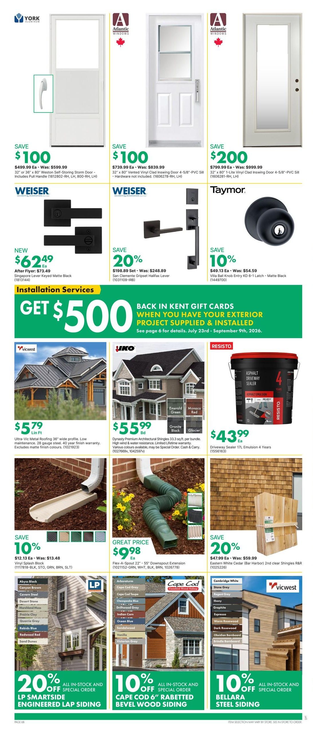 Kent Building Supplies Flyer July 30 to August 5