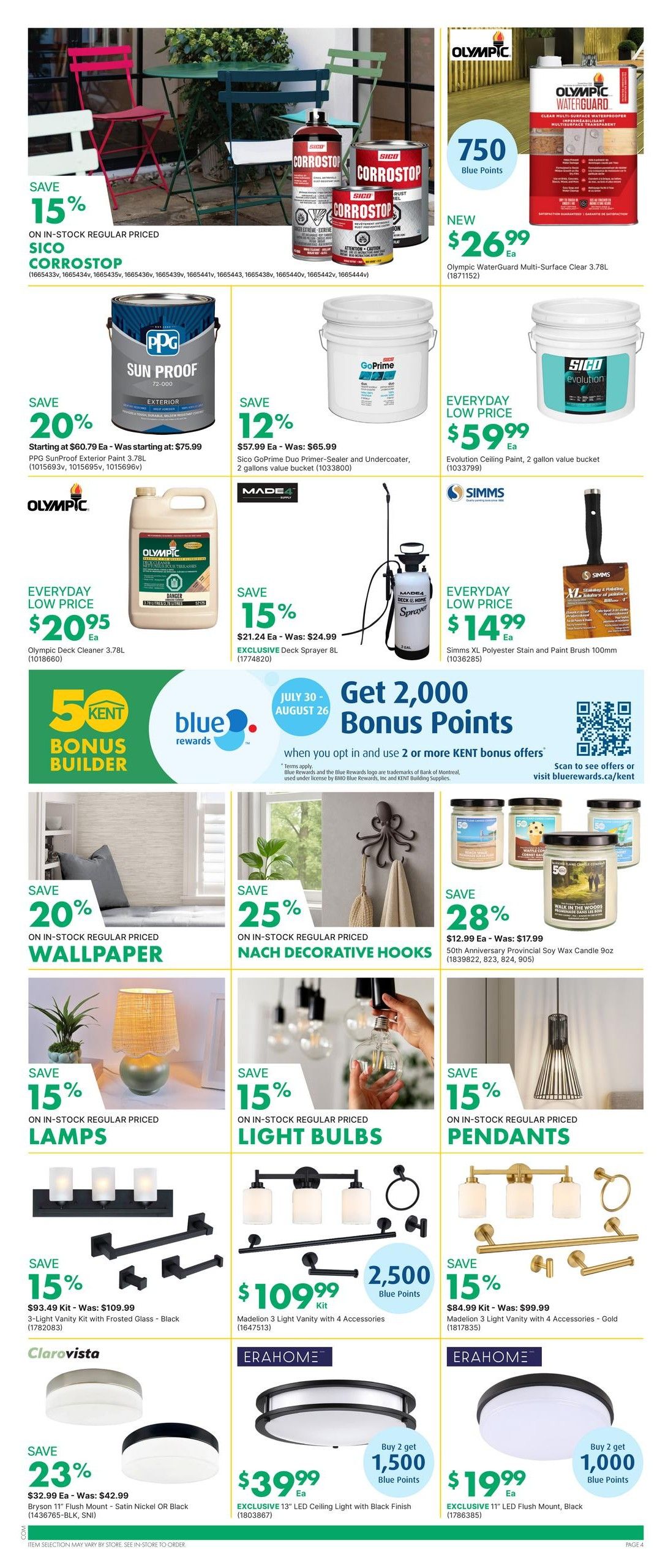 Kent Building Supplies Flyer July 30 to August 5