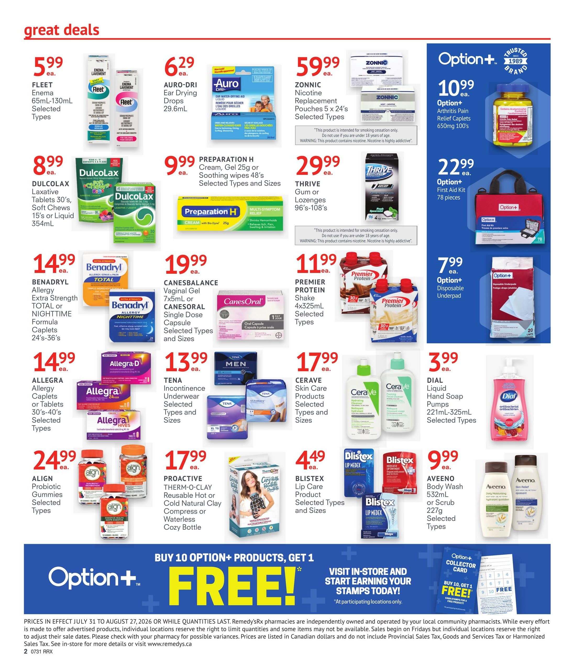 Remedy's RX Monthly Flyer July 31 to August 27
