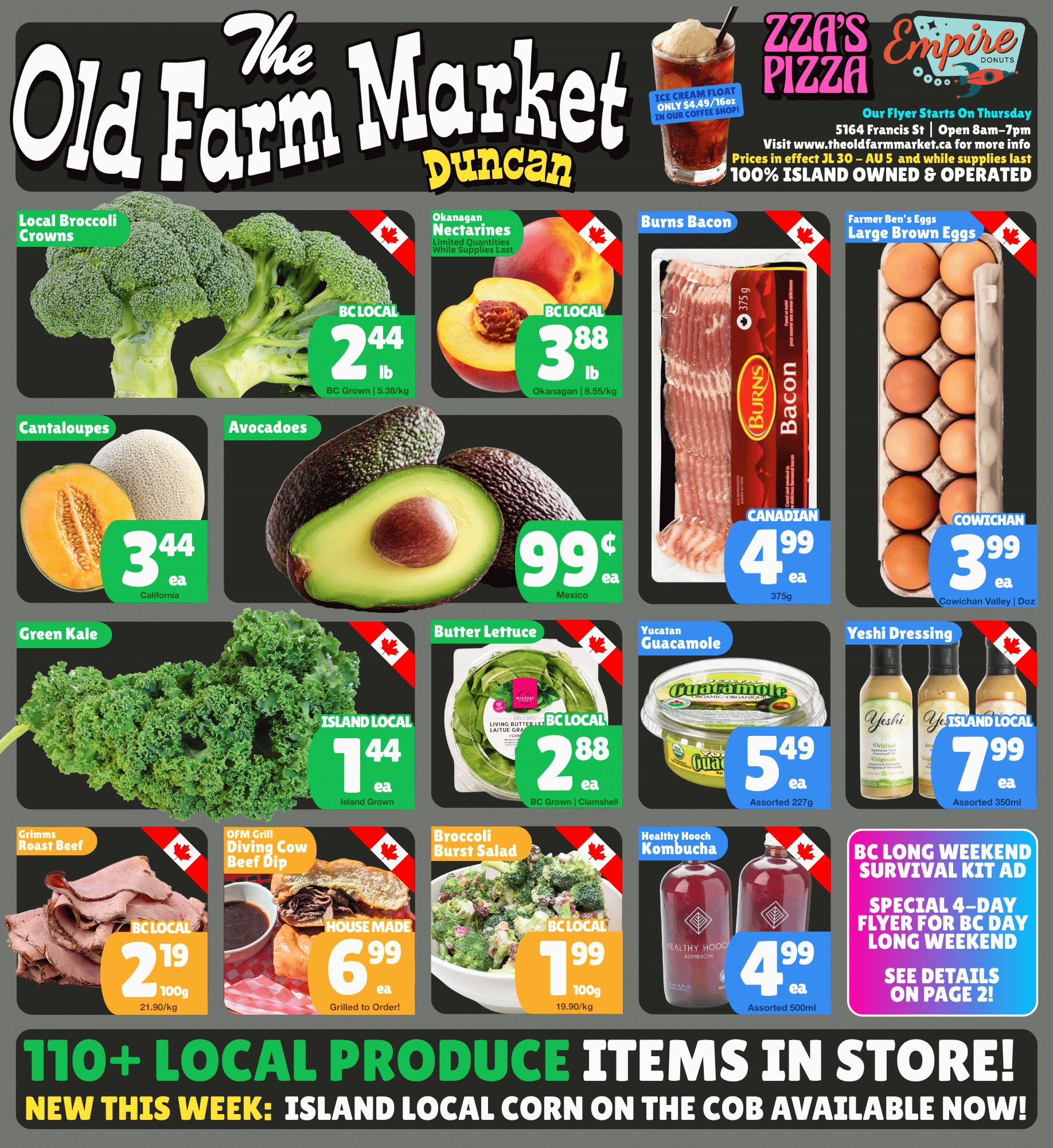 The Old Farm Market (Duncan) Flyer July 30 to August 5