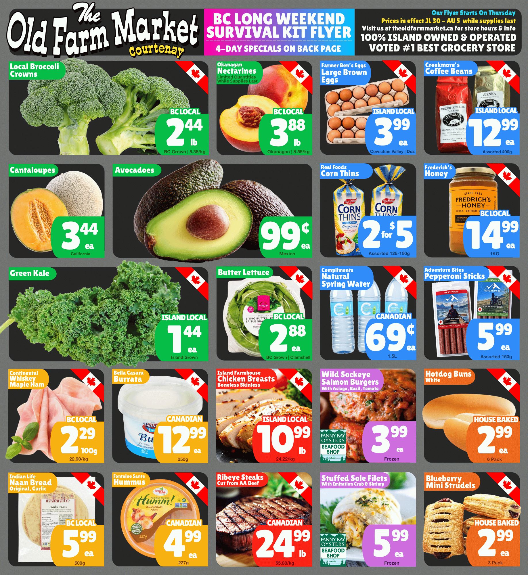 The Old Farm Market (Courtenay) Flyer July 30 to August 5