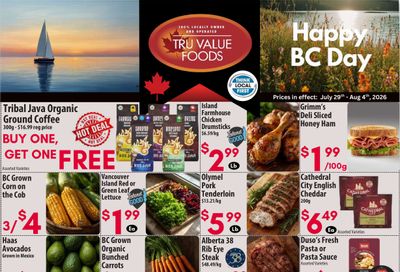 Tru Value Foods Flyer July 29 to August 4