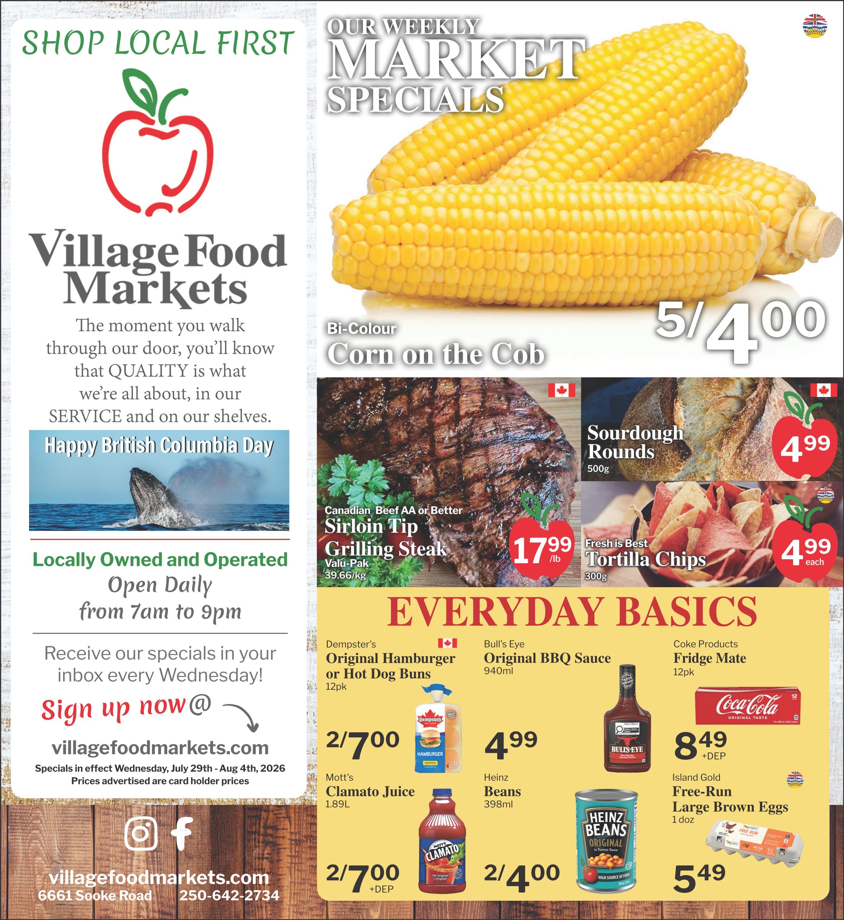 Village Food Markets Flyer July 29 to August 4