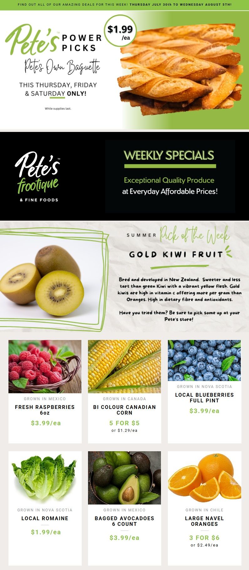 Pete's Fine Foods Flyer July 30 to August 5
