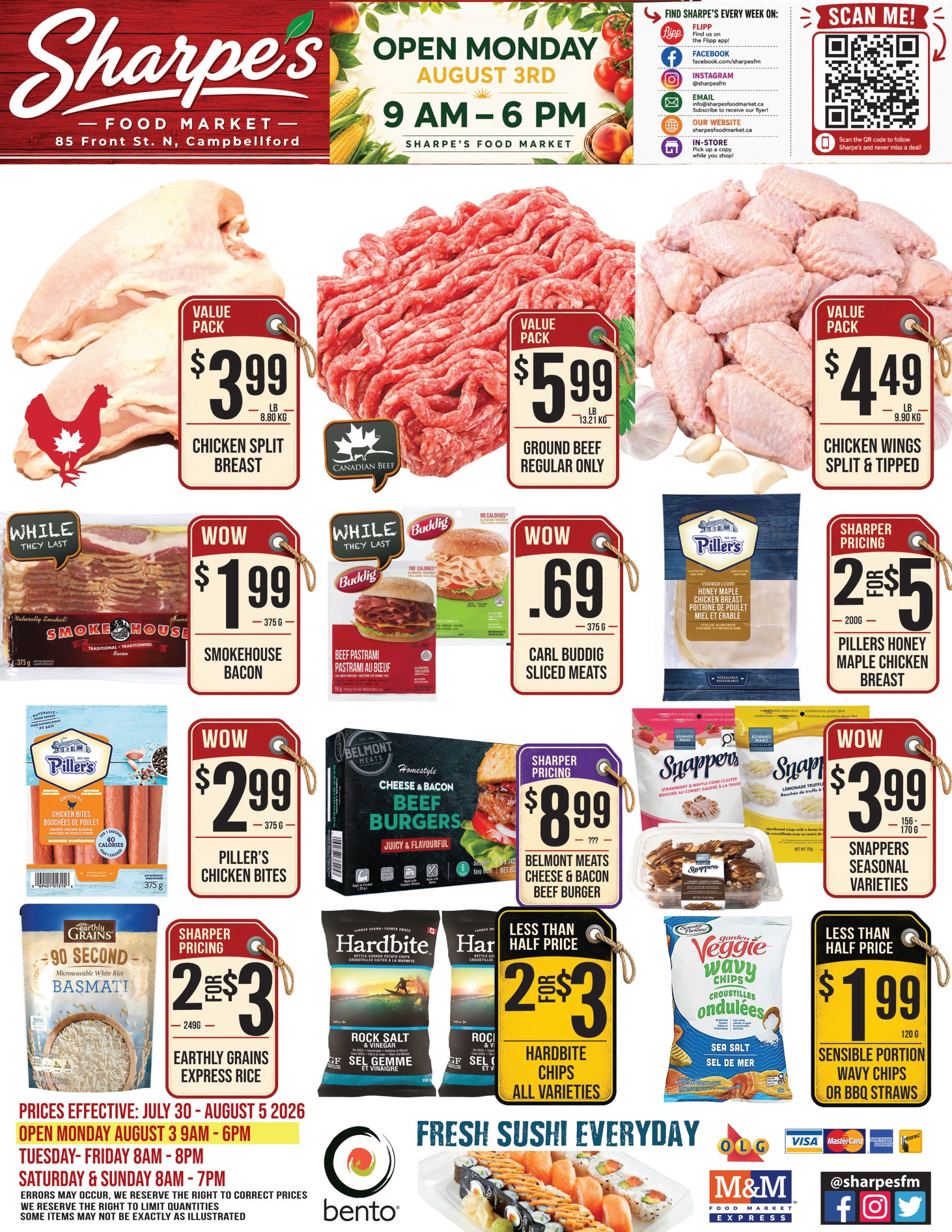 Sharpe's Food Market Flyer July 30 to August 5