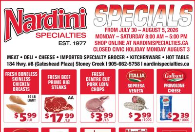 Nardini Specialties Flyer July 30 to August 5