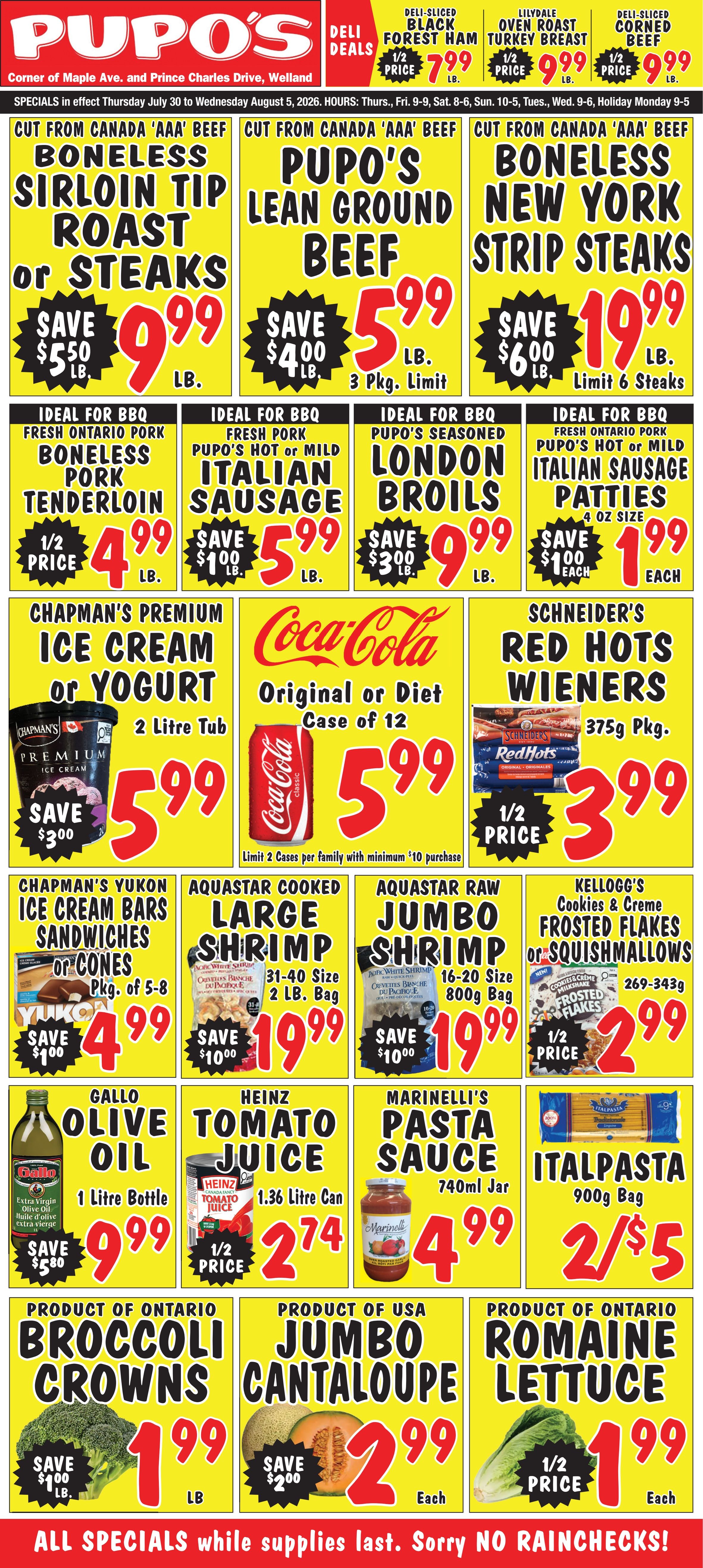 Pupo's Food Market Flyer July 30 to August 5