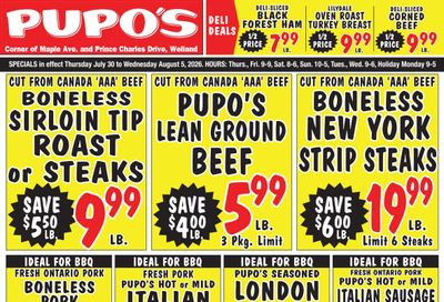 Pupo's Food Market Flyer July 30 to August 5