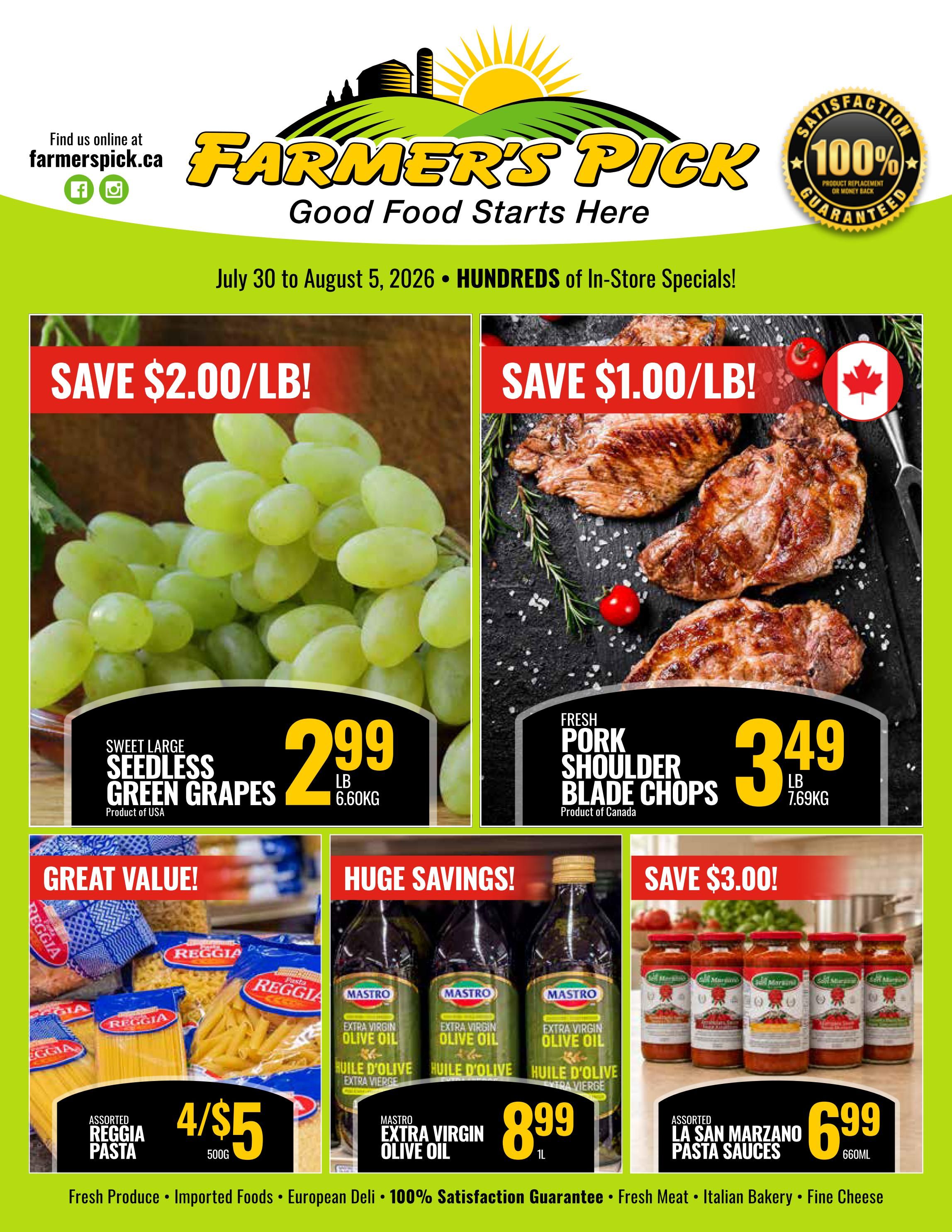 Farmer's Pick Flyer July 30 to August 5