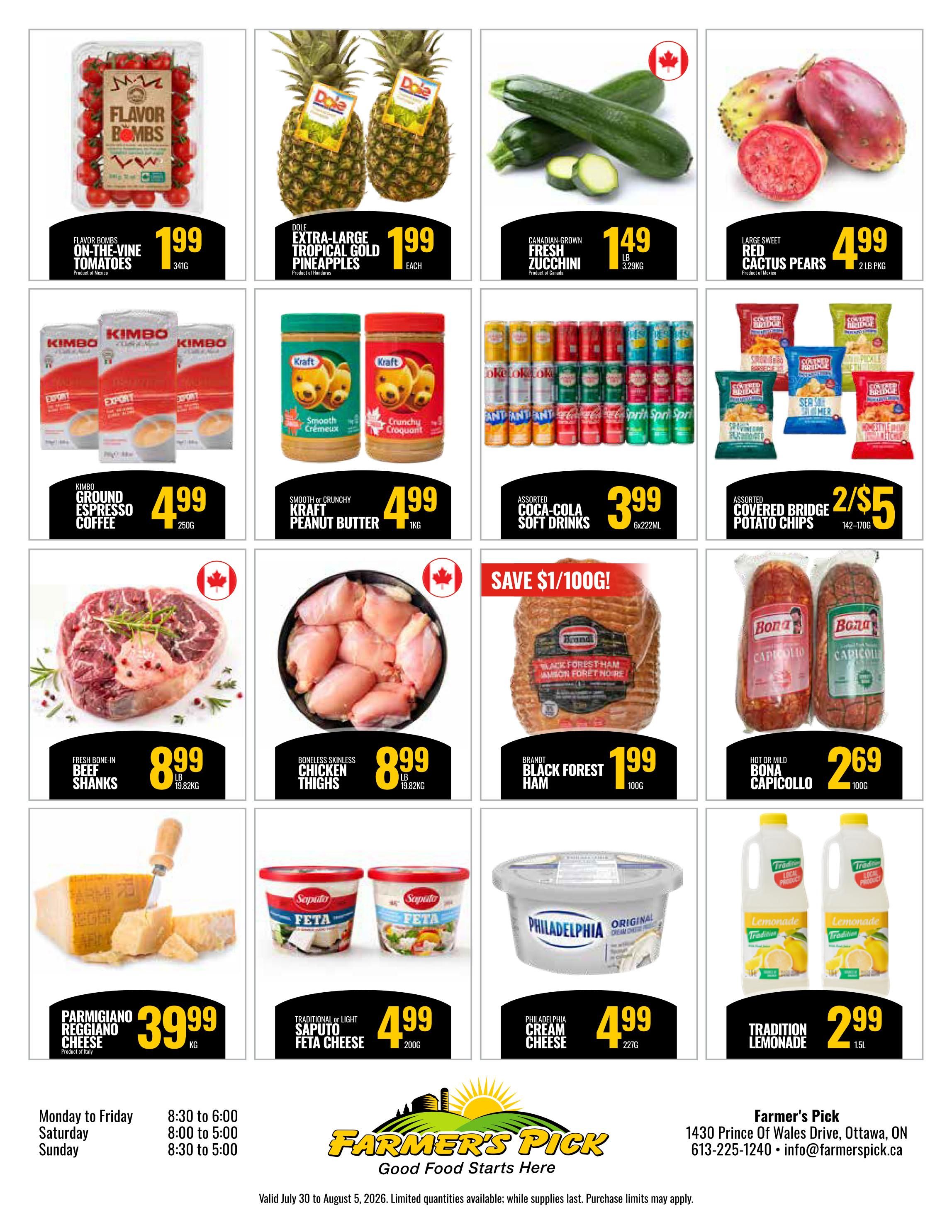 Farmer's Pick Flyer July 30 to August 5