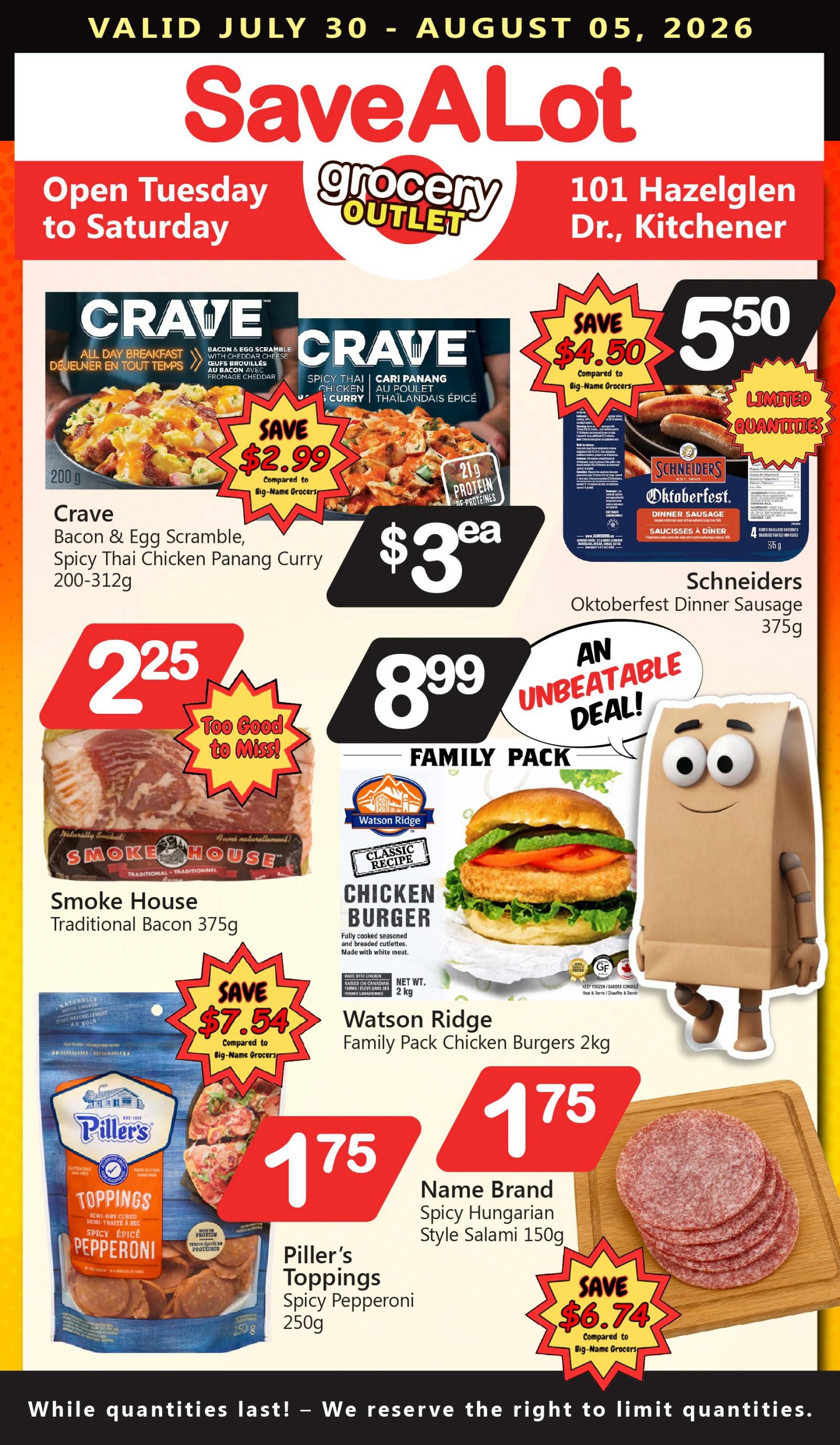 SaveALot Grocery Outlet Flyer July 30 to August 5
